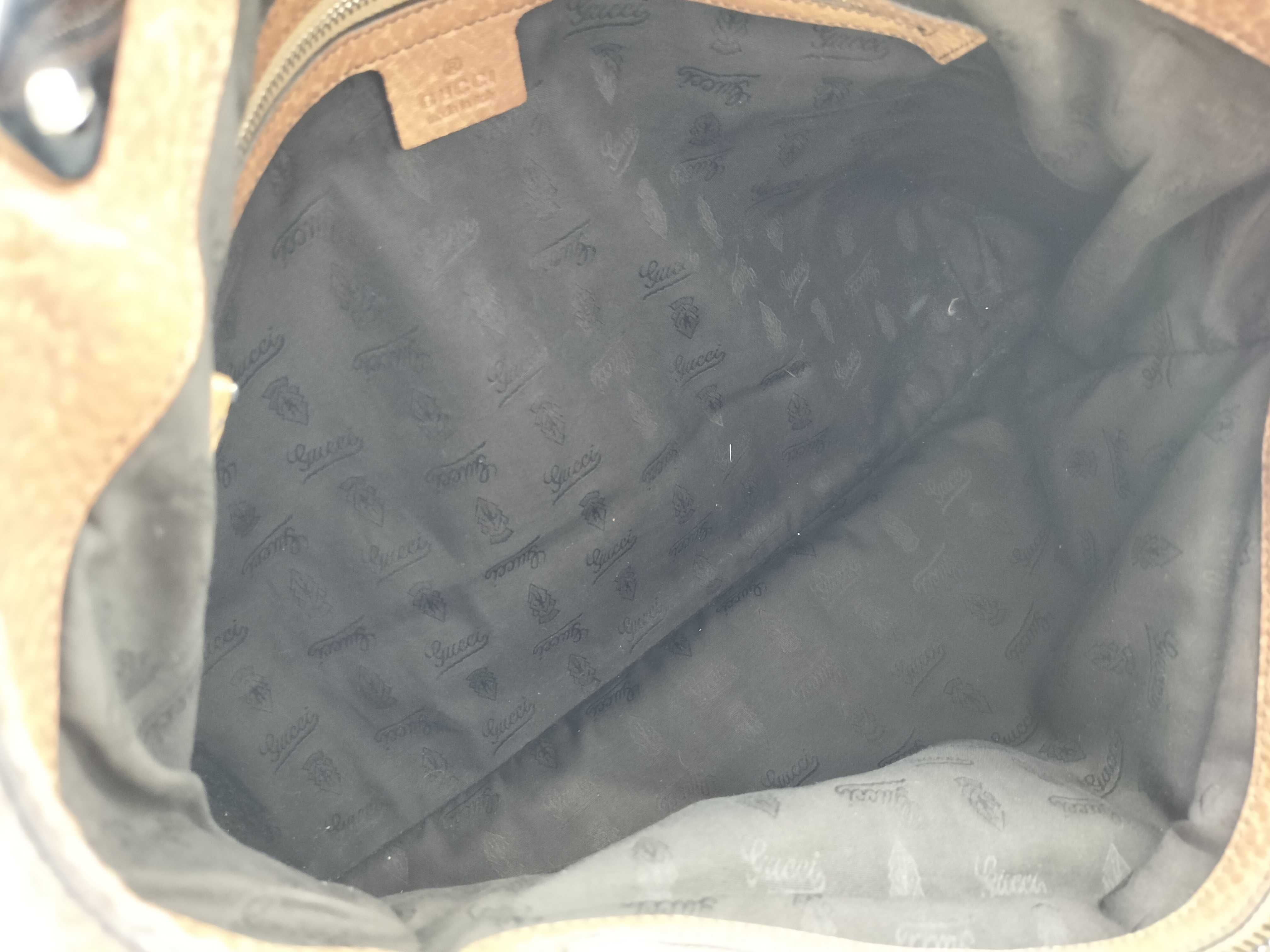 Bamboo Braided Handle Leather Tote Bag — view 10