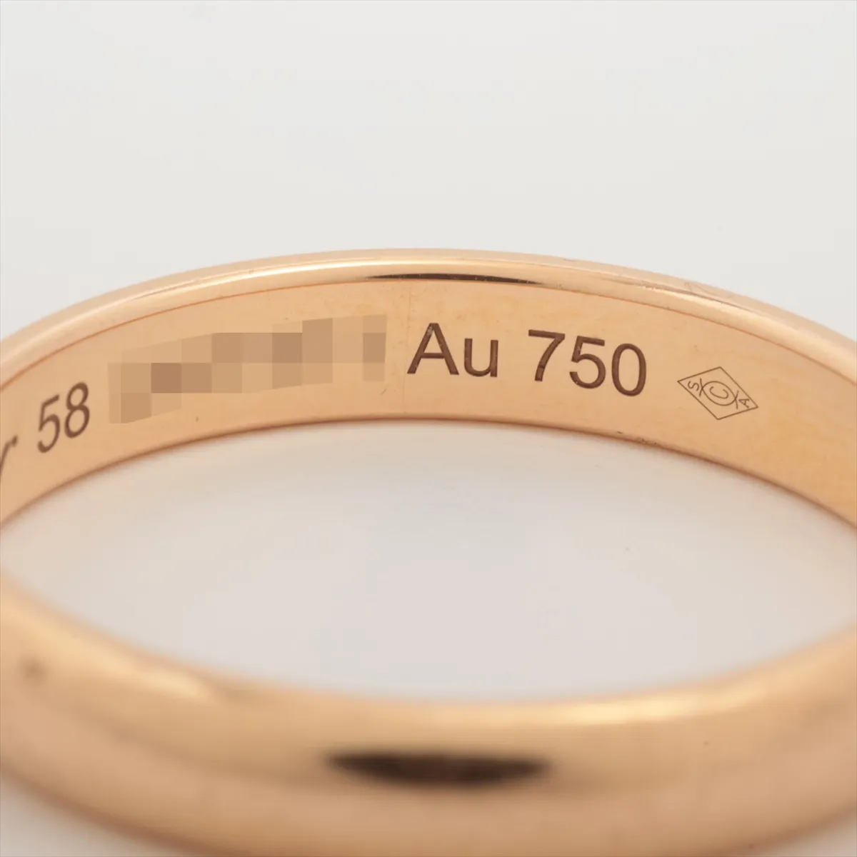 wedding ring, 750 (PG), 5.0g, size 58, initials OHY371, metal scratches. — view 4