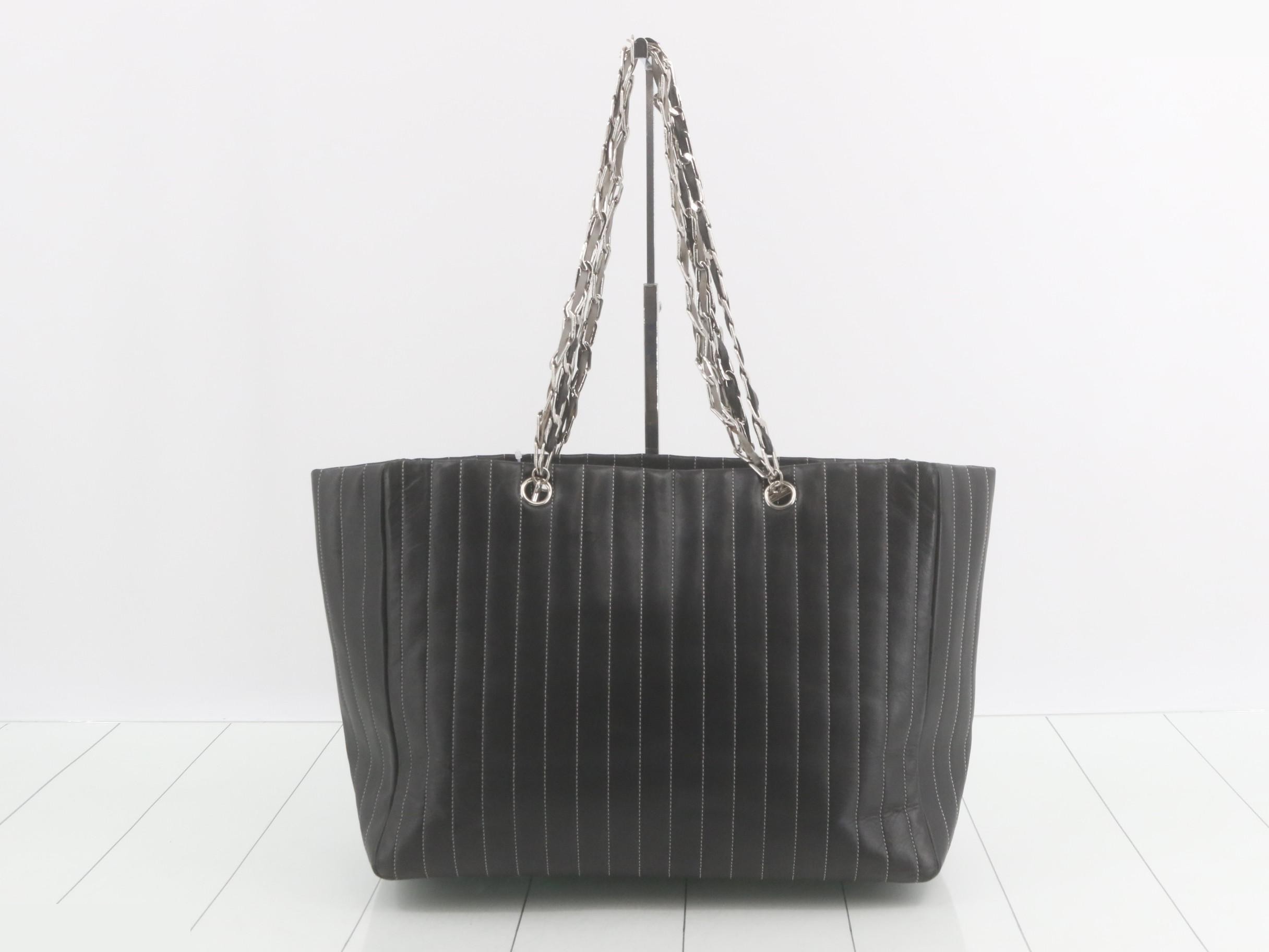 Mademoiselle Chain Shoulder Tote Bag, Black, Item No. 10 — view 2