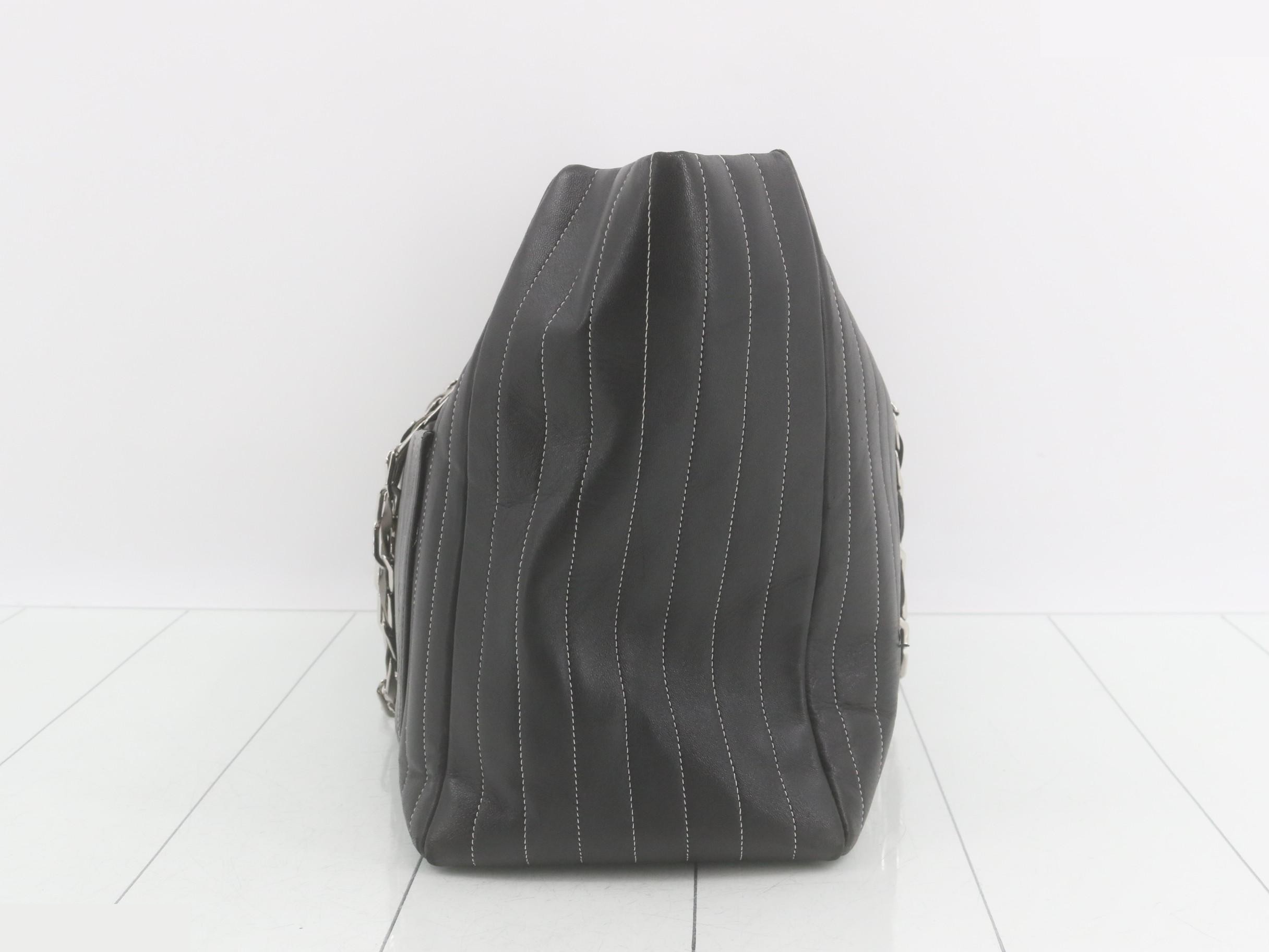 Mademoiselle Chain Shoulder Tote Bag, Black, Item No. 10 — view 3