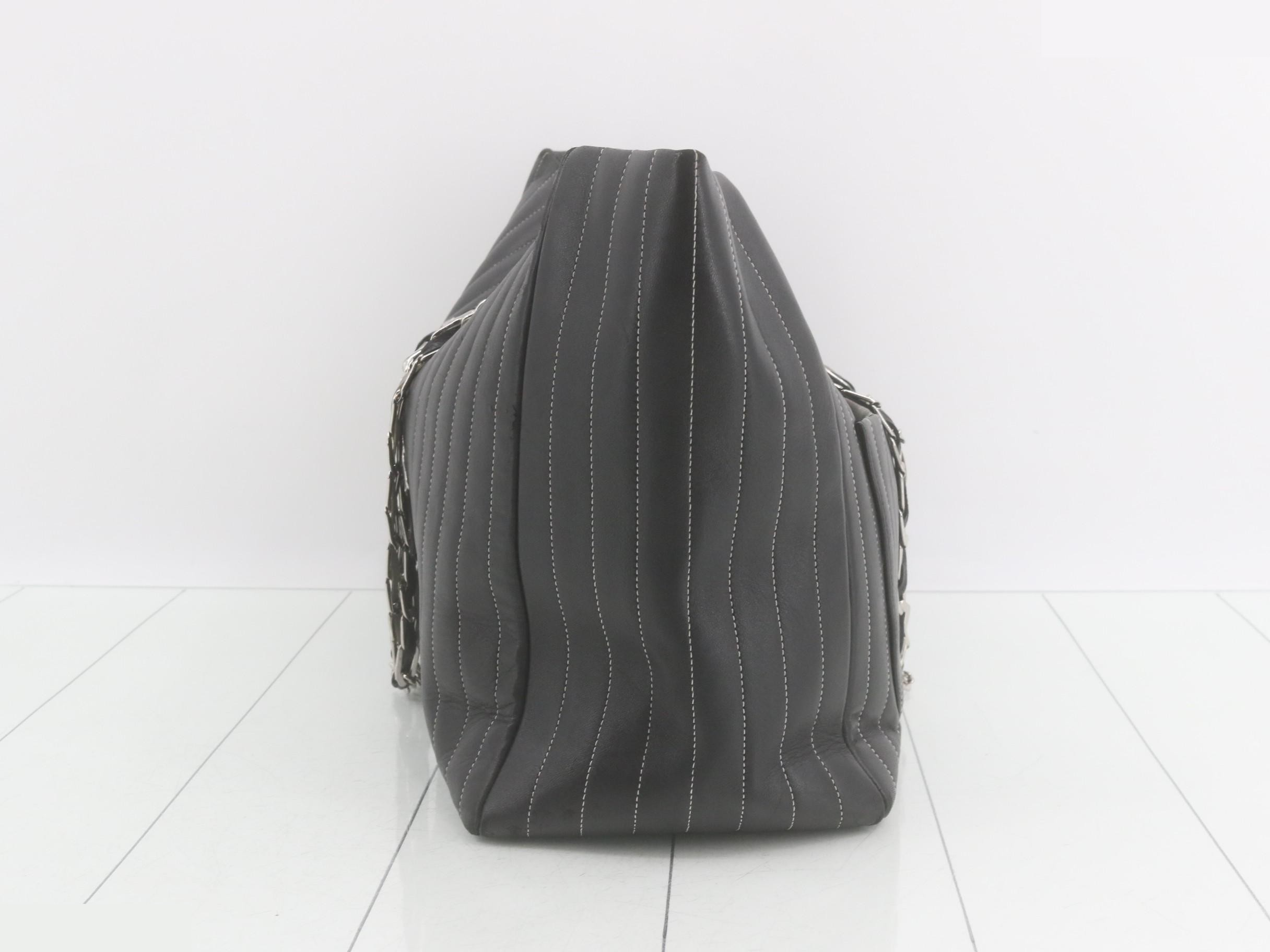 Mademoiselle Chain Shoulder Tote Bag, Black, Item No. 10 — view 4