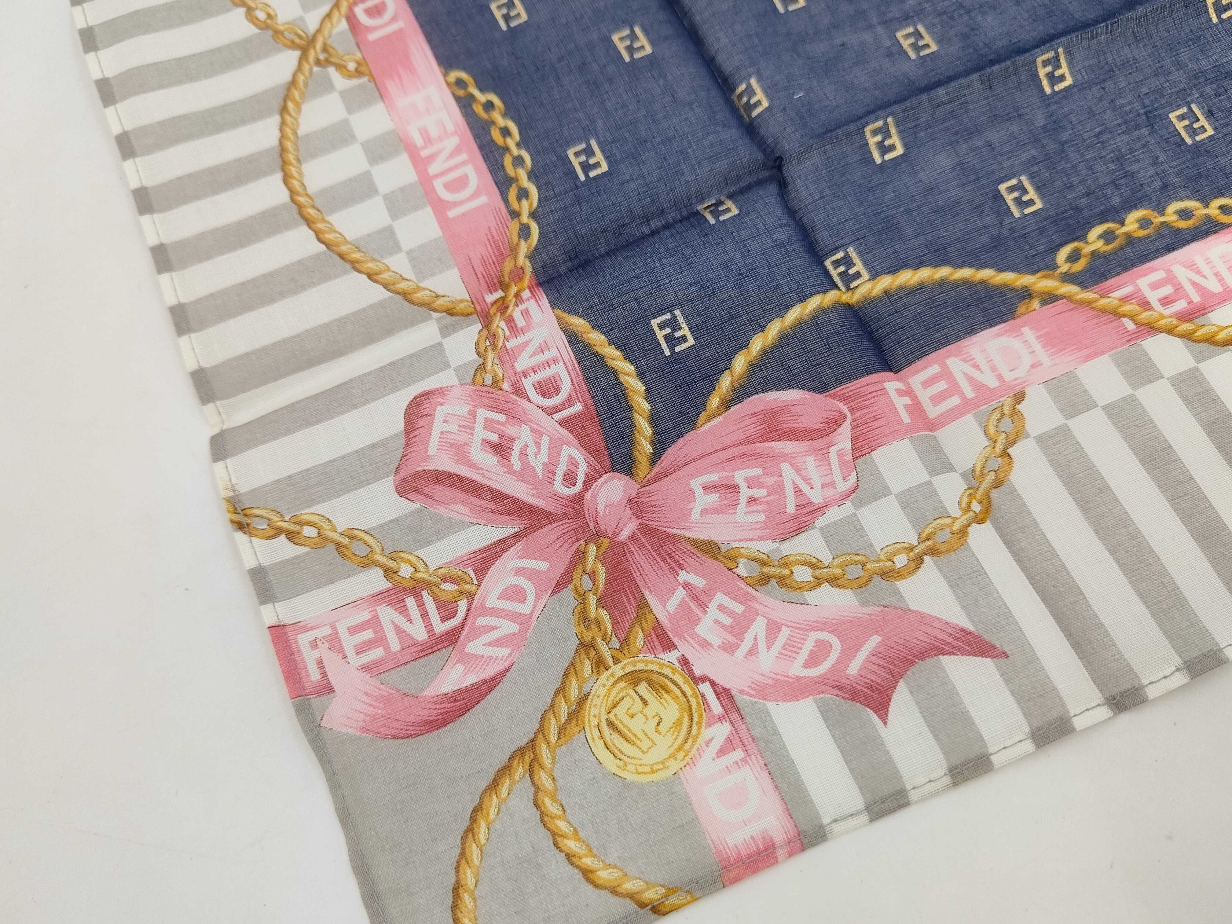 scarf/handkerchief, Zucchino design, FF ribbon and chain pattern, with sticker, and other accessories. — view 4