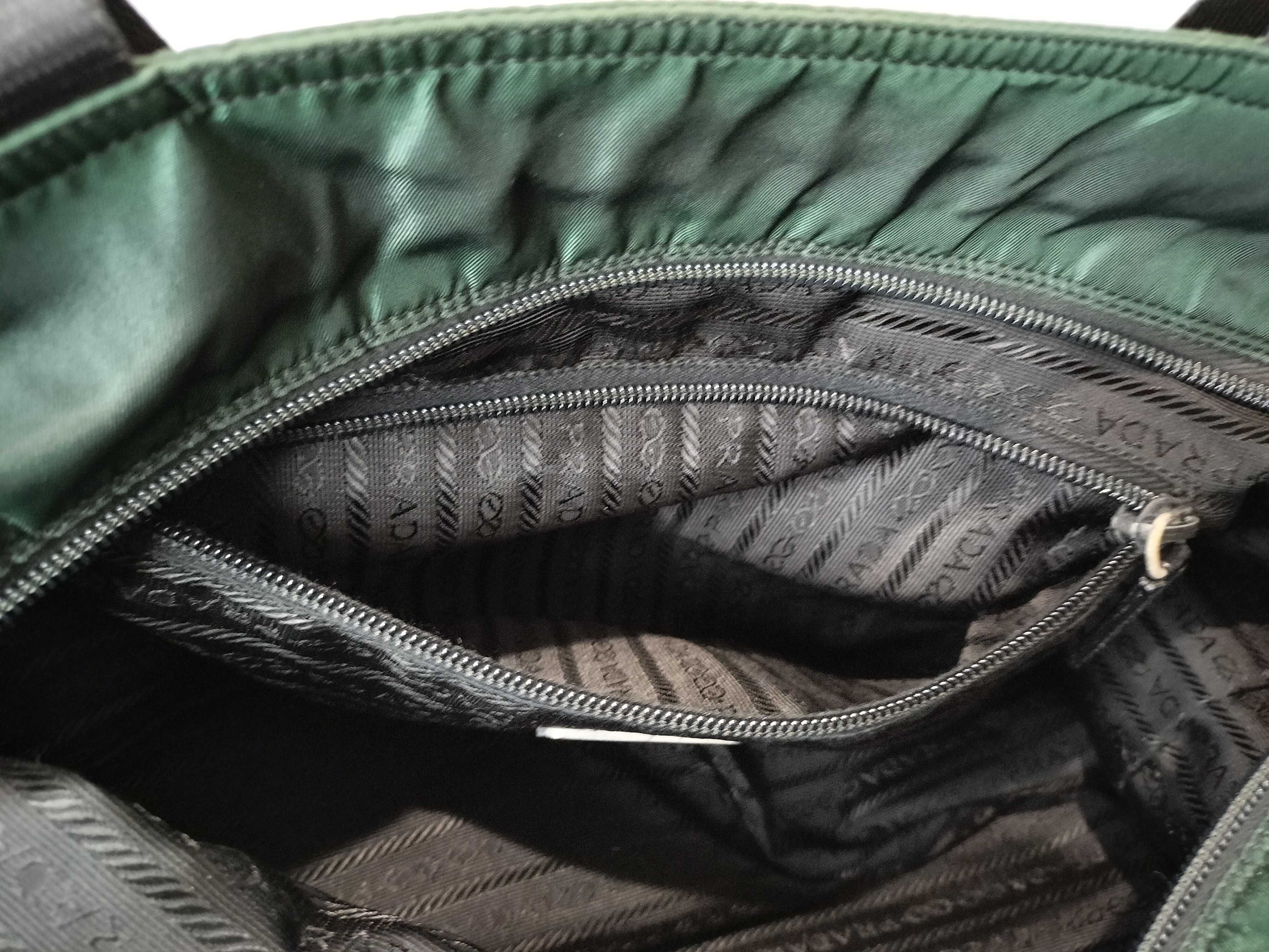 Nylon Tote Bag, Green, Handbag — view 11