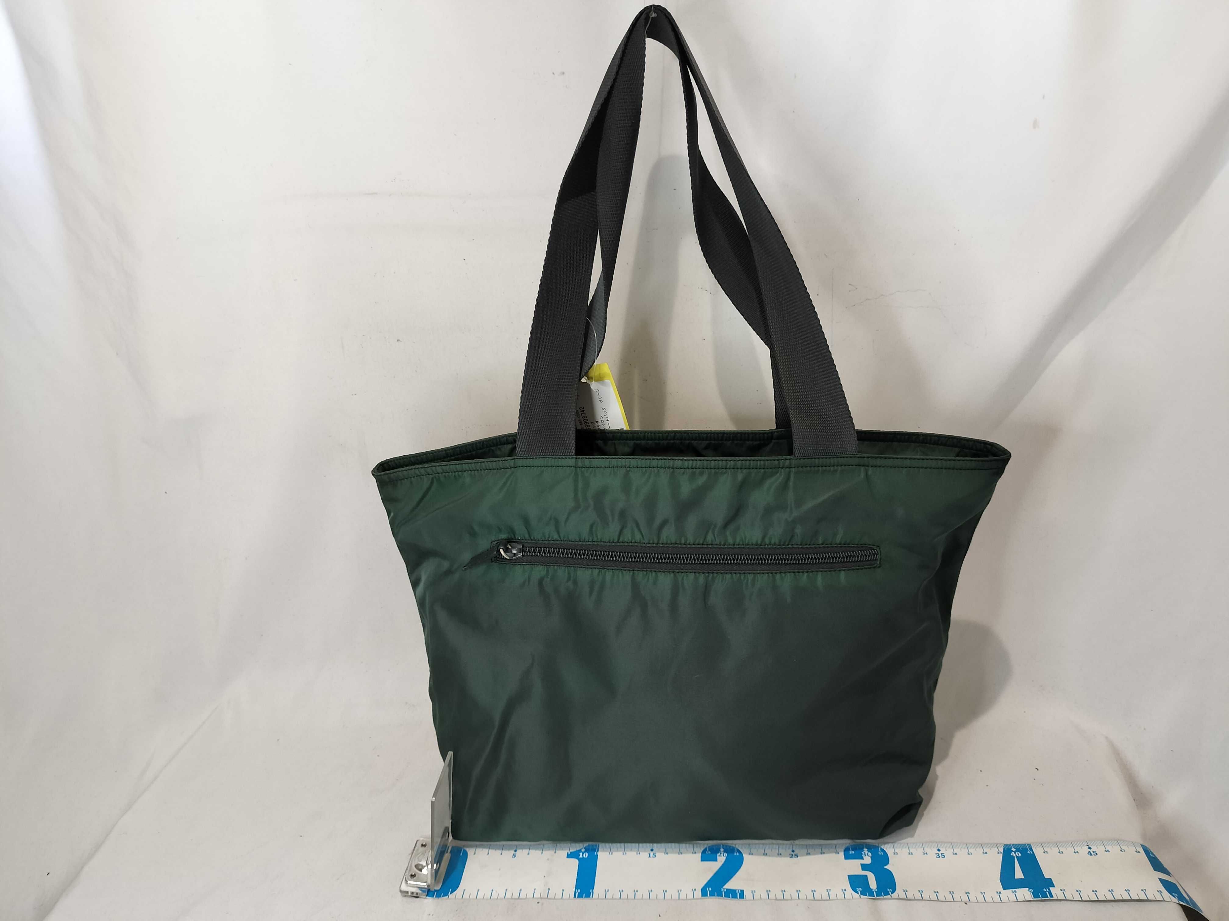 Nylon Tote Bag, Green, Handbag — view 3