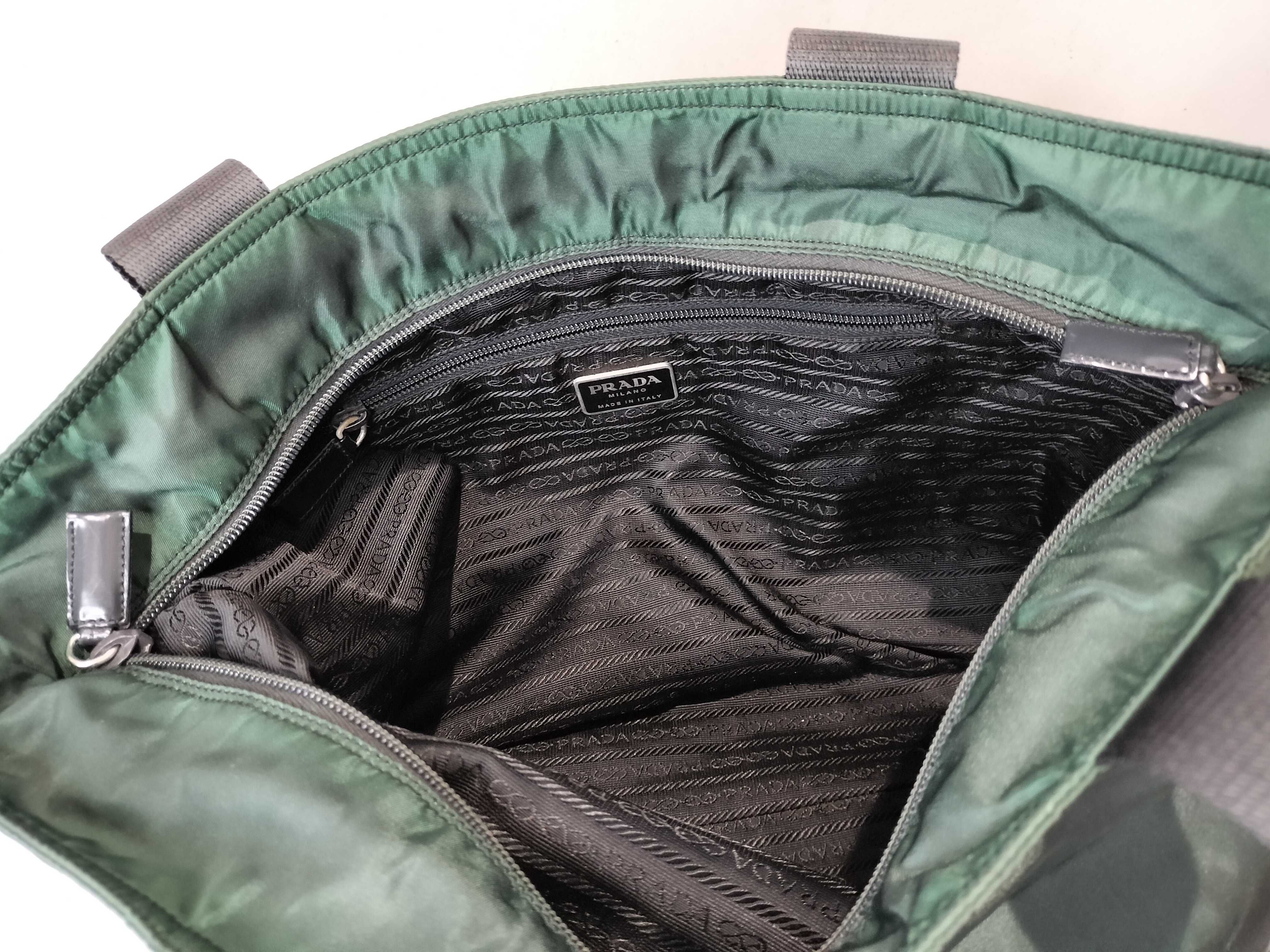 Nylon Tote Bag, Green, Handbag — view 10