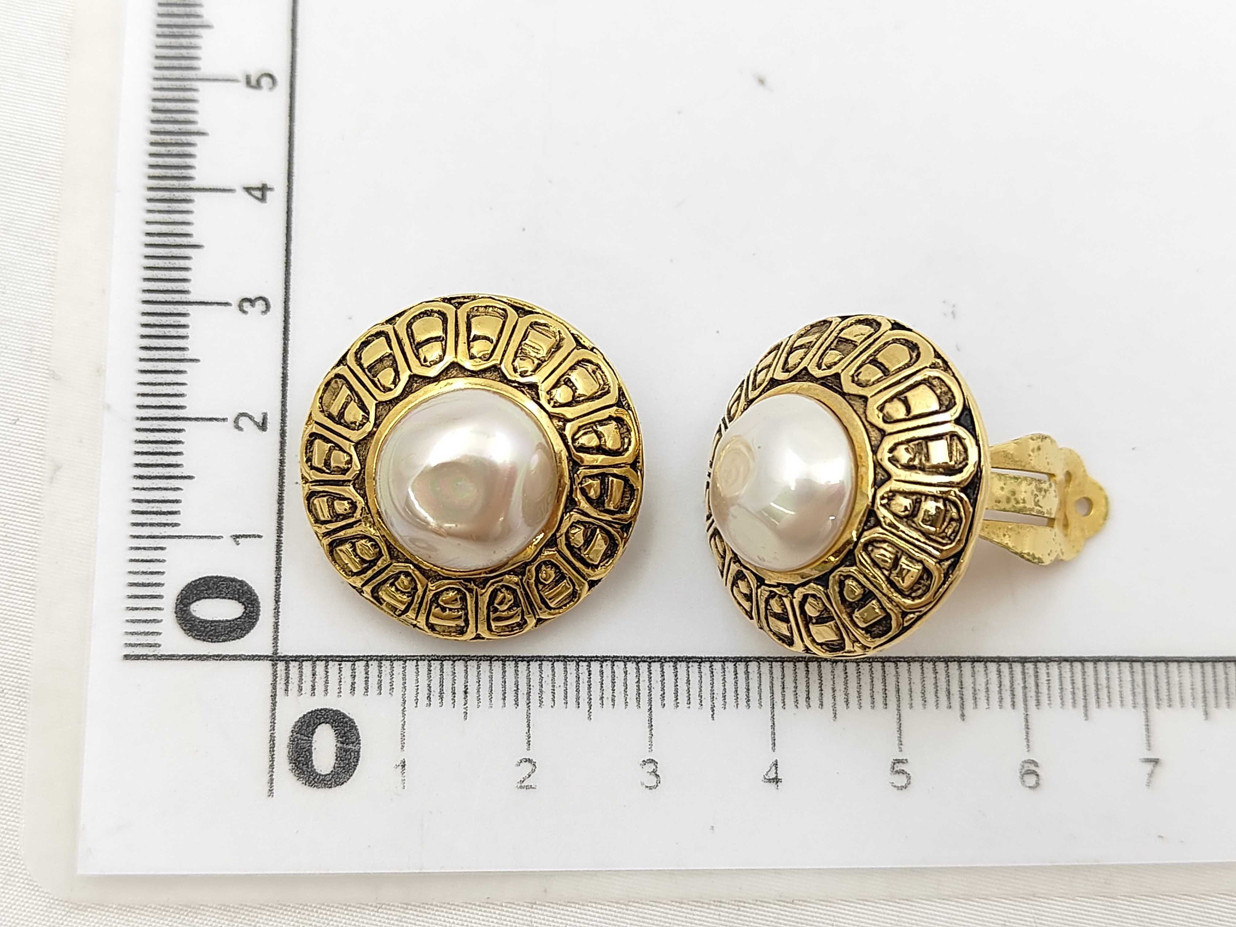Round Faux Pearl Earrings — view 6