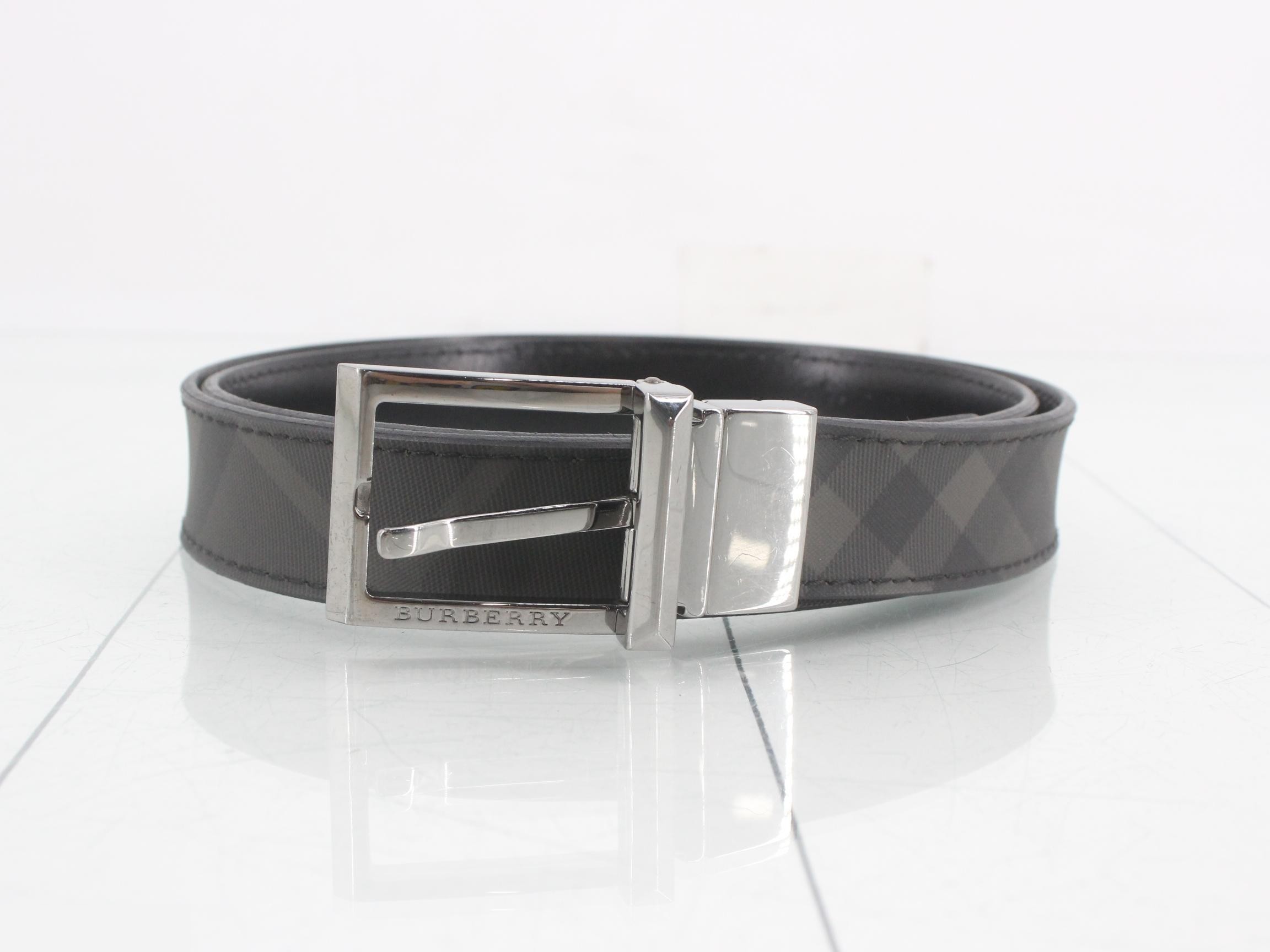 London belt, check pattern, black, PVC