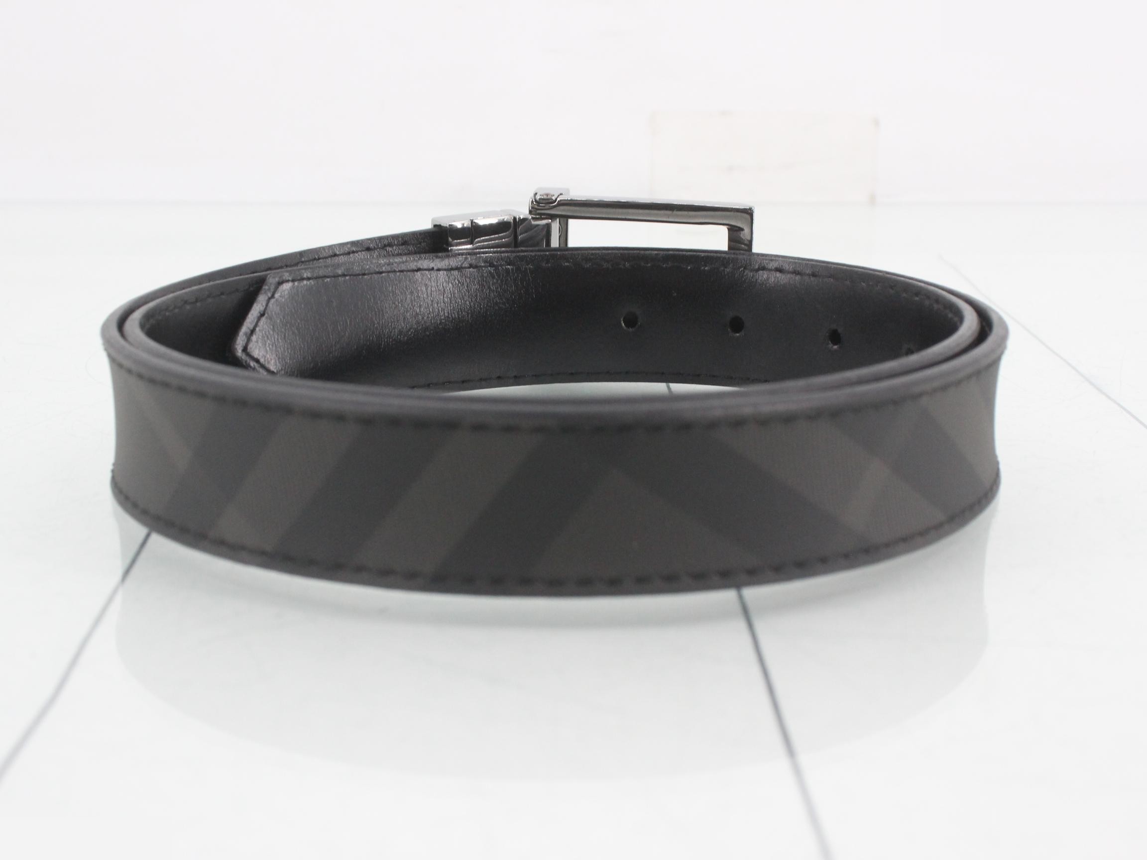 London belt, check pattern, black, PVC — view 2
