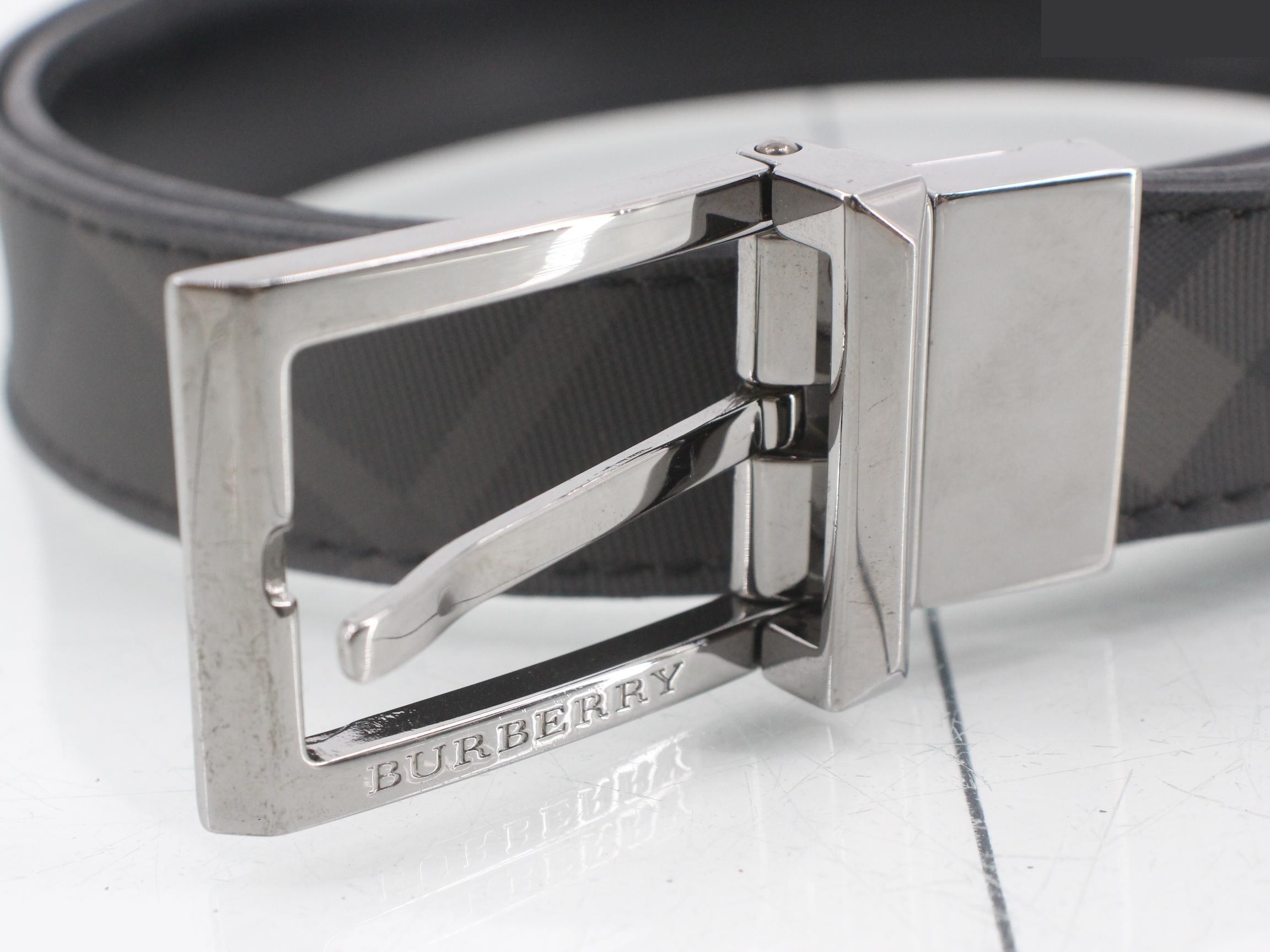 London belt, check pattern, black, PVC — view 3