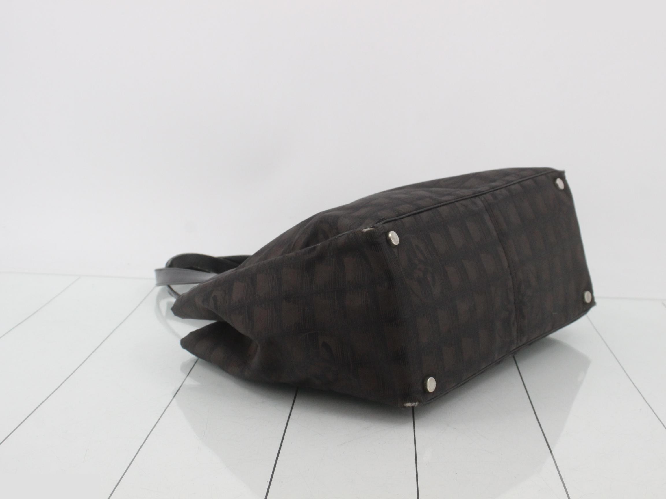 New Travel Line Tote MM, Nylon/Leather, Brown, Series 9 — view 5