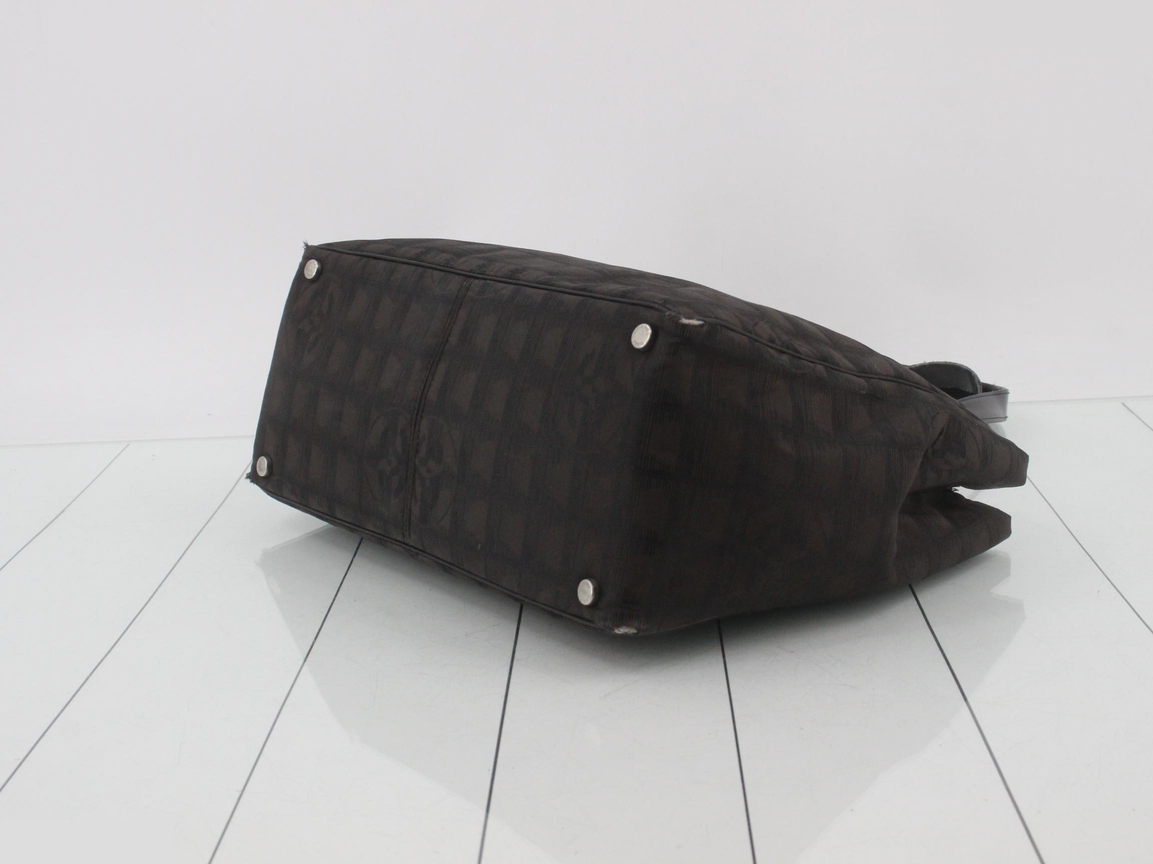 New Travel Line Tote MM, Nylon/Leather, Brown, Series 9 — view 6