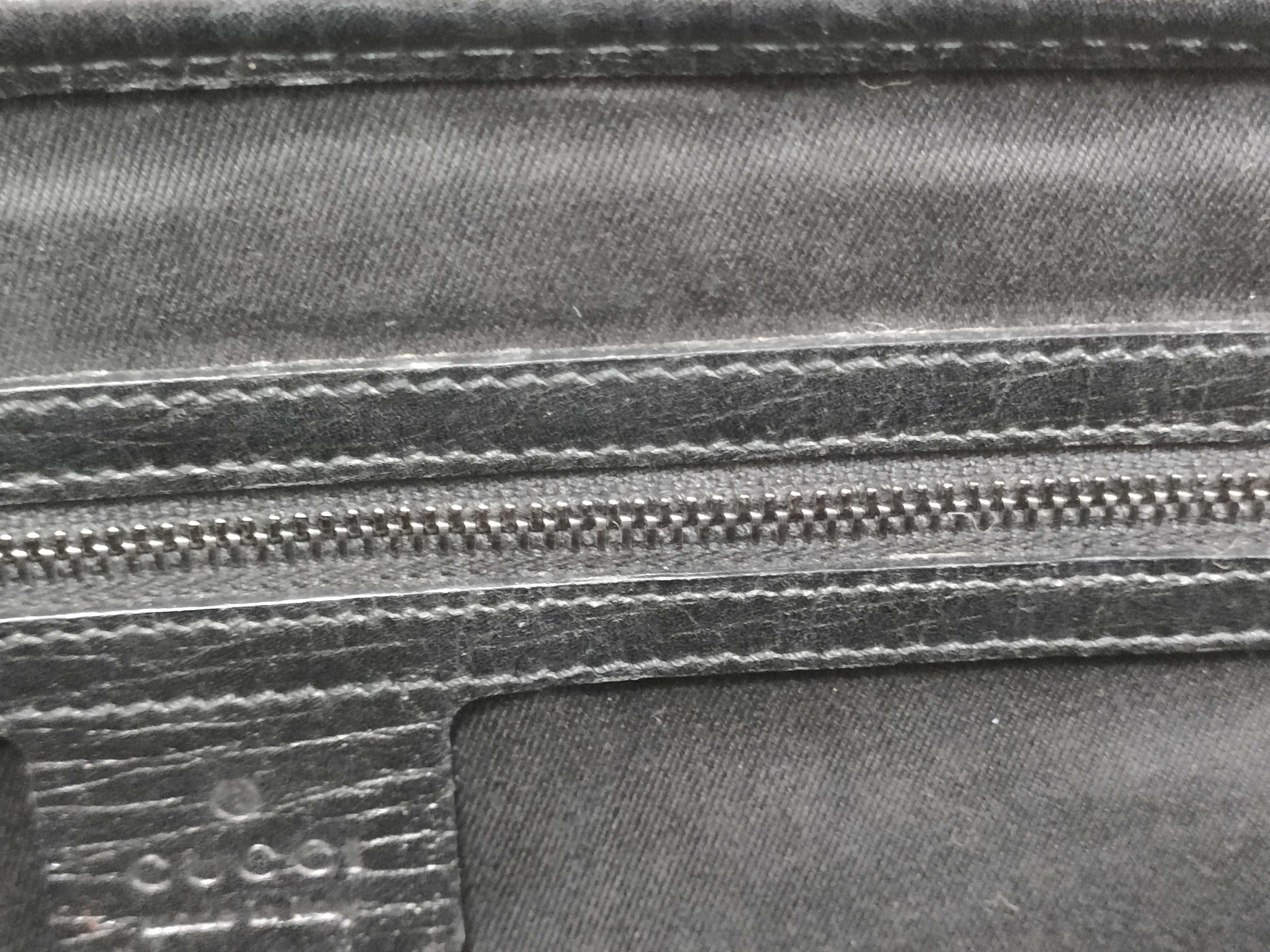 Navy GG Canvas Bamboo Barrel Shoulder Bag (Handbag) — view 13