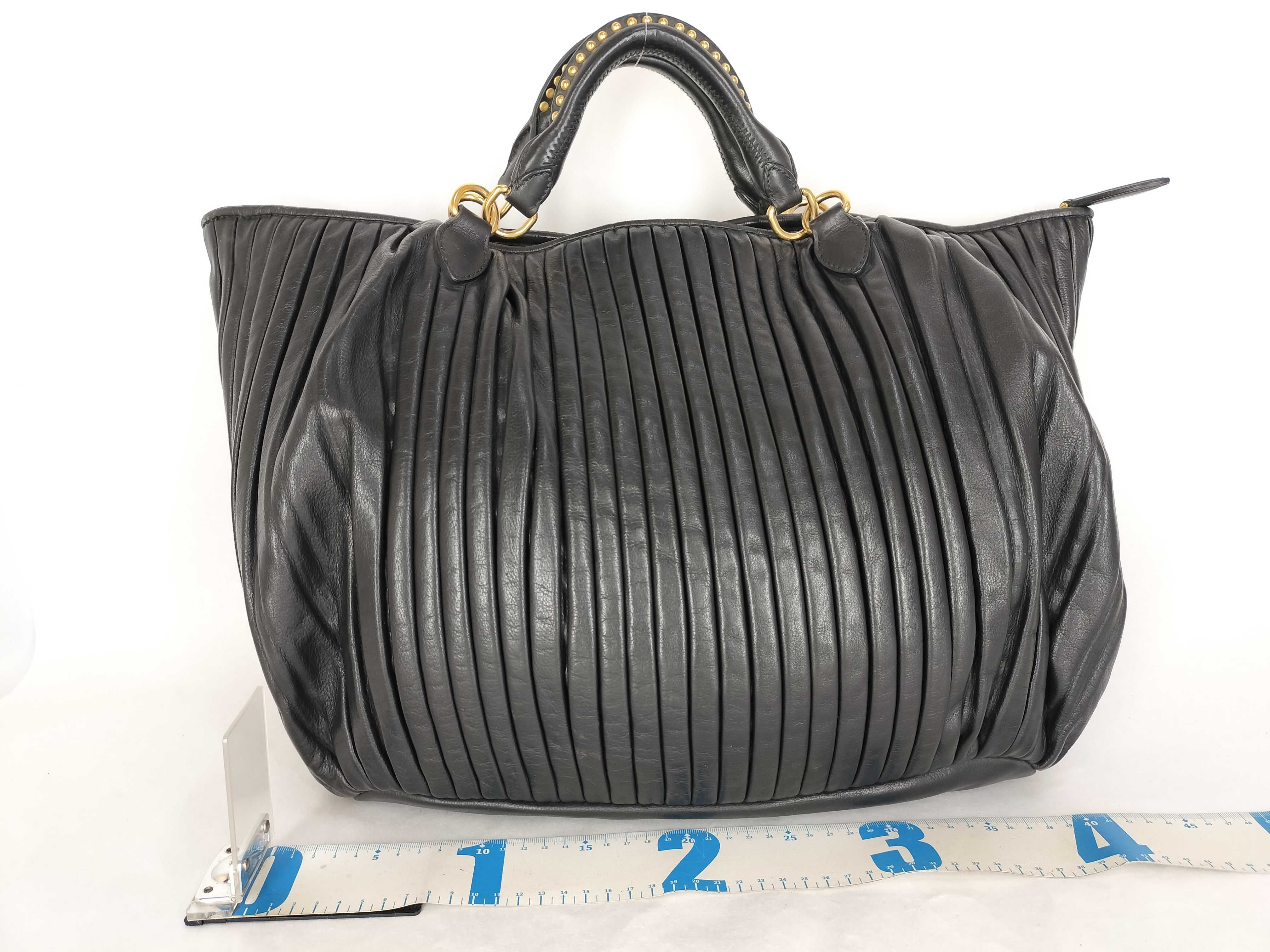 Matelassé Gathered Pleated Studded Tote Bag Y2K RN0505 — view 2