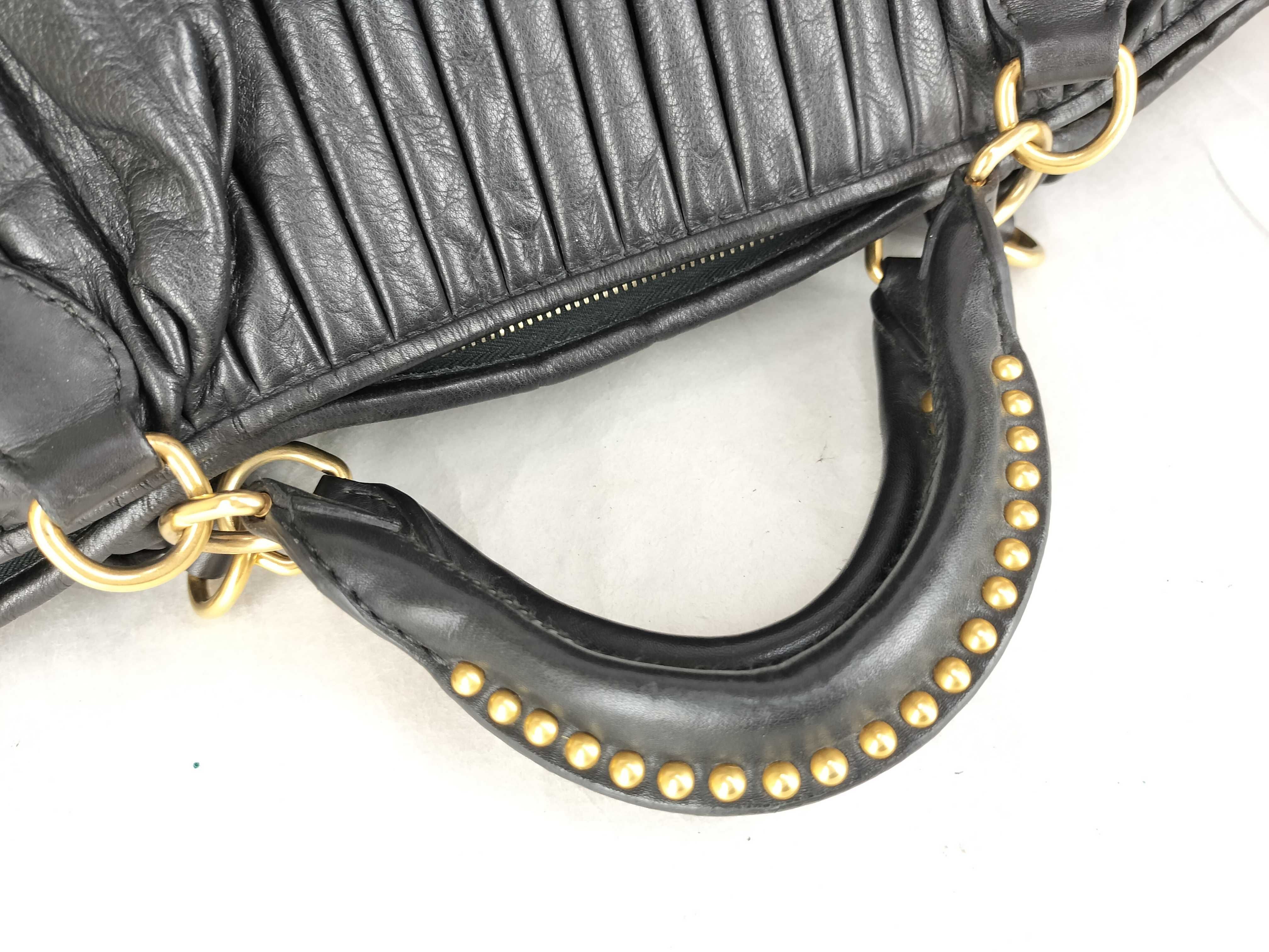 Matelassé Gathered Pleated Studded Tote Bag Y2K RN0505 — view 3