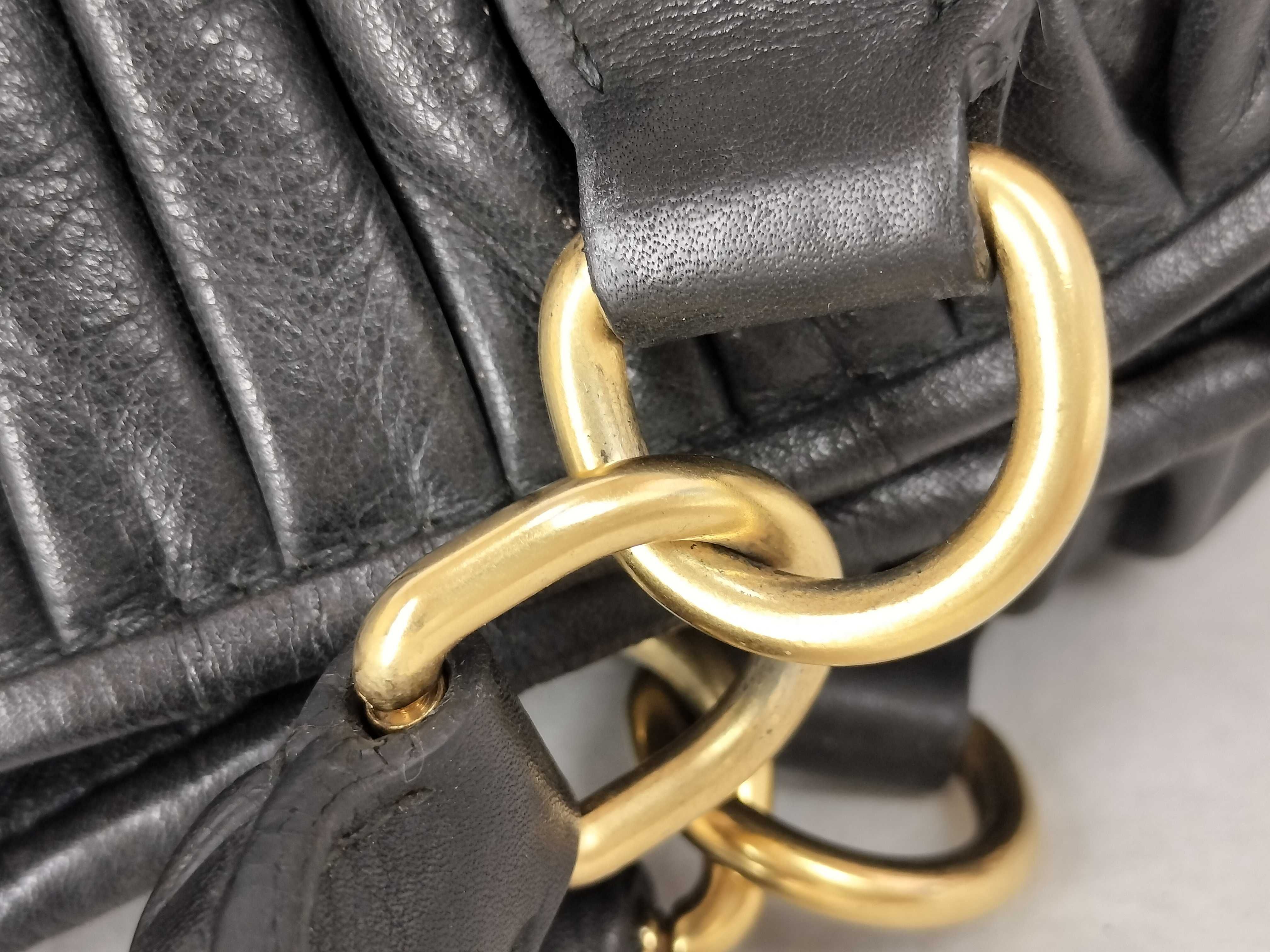 Matelassé Gathered Pleated Studded Tote Bag Y2K RN0505 — view 5