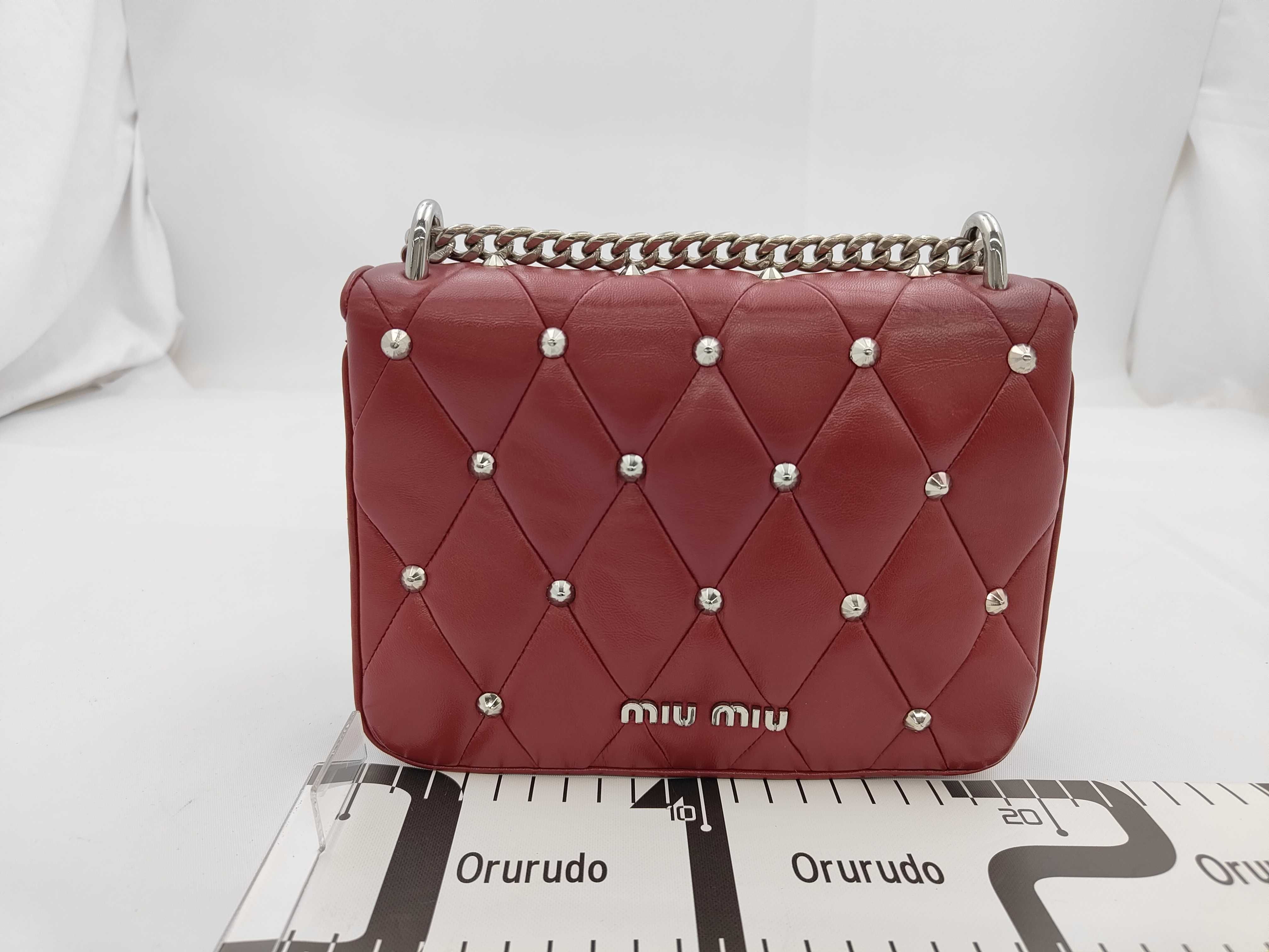 Studded Chain Bag, Red Shoulder Bag — view 2