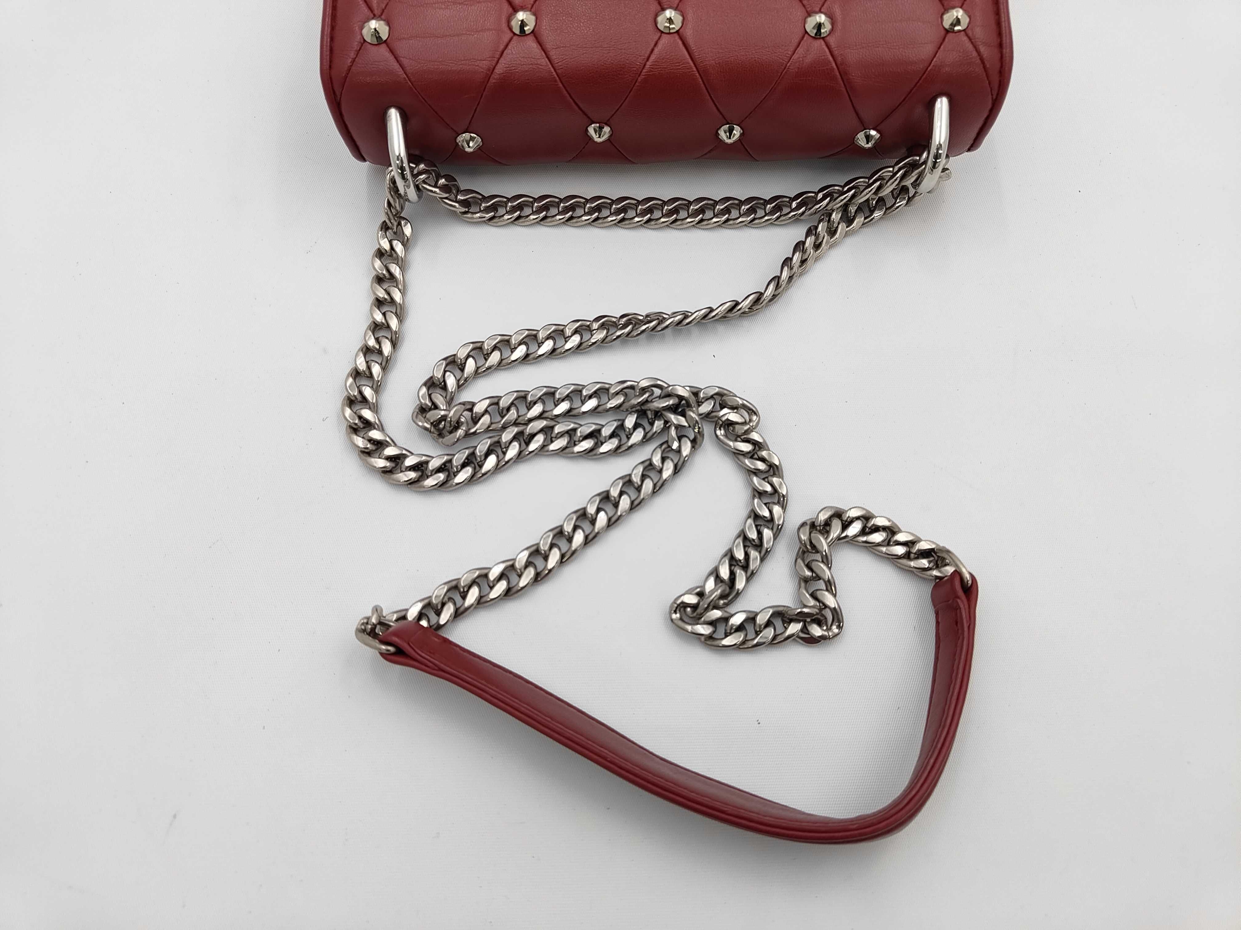 Studded Chain Bag, Red Shoulder Bag — view 3