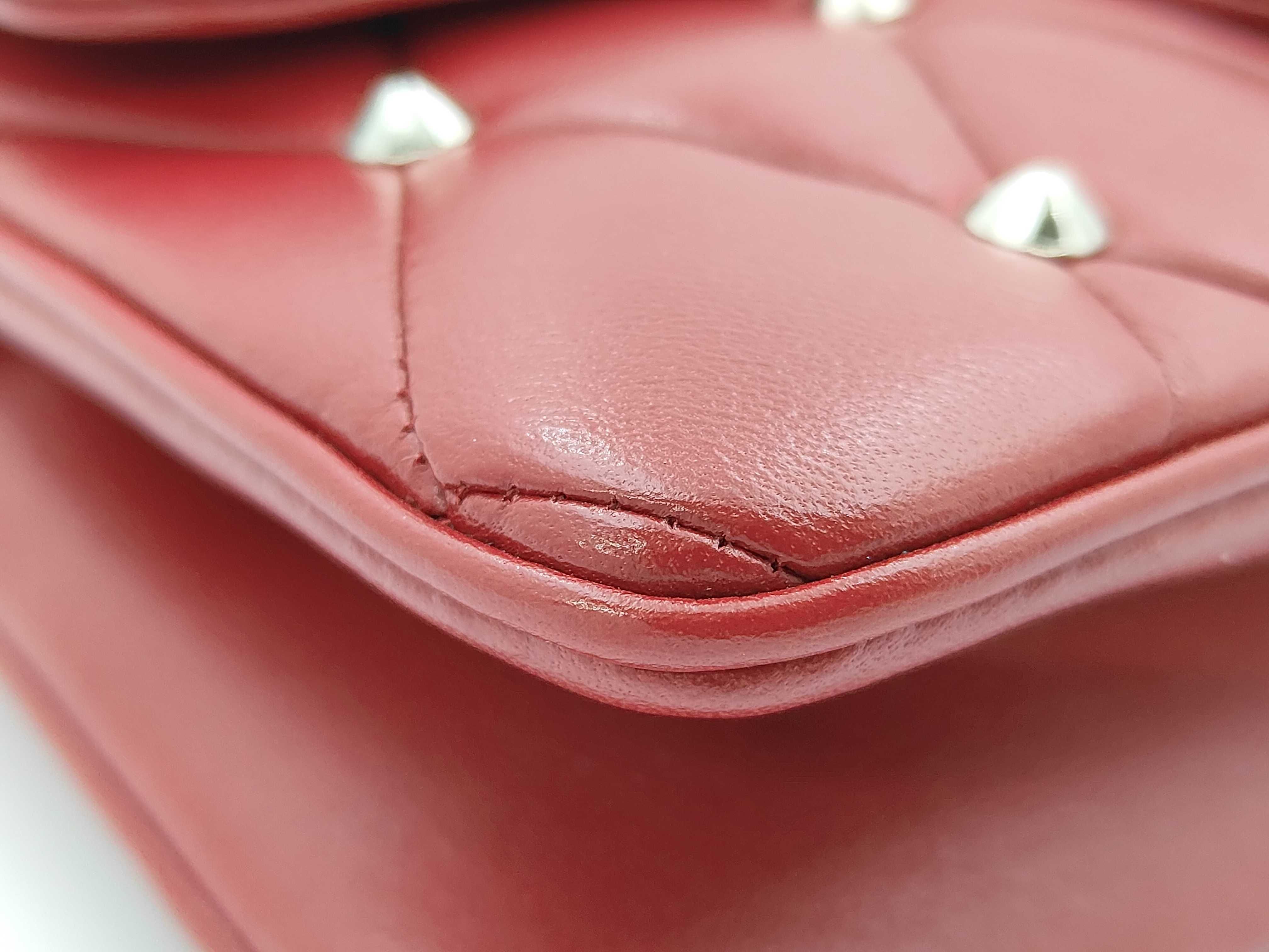 Studded Chain Bag, Red Shoulder Bag — view 7