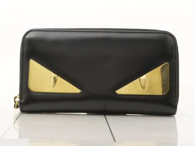 7M0210 Monster Long Wallet, Leather, Black