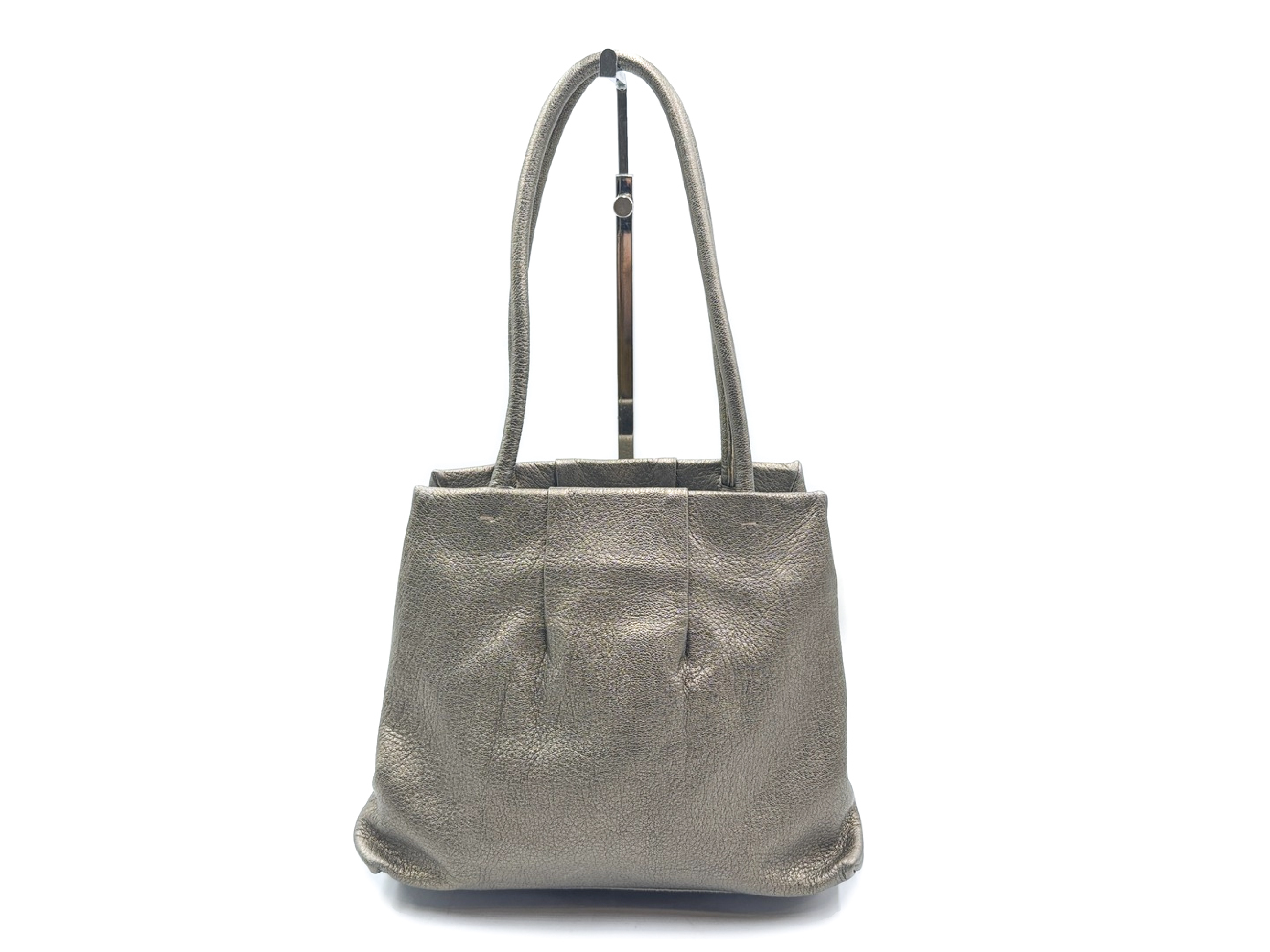 Silver Triomphe Leather Tote Bag — view 2