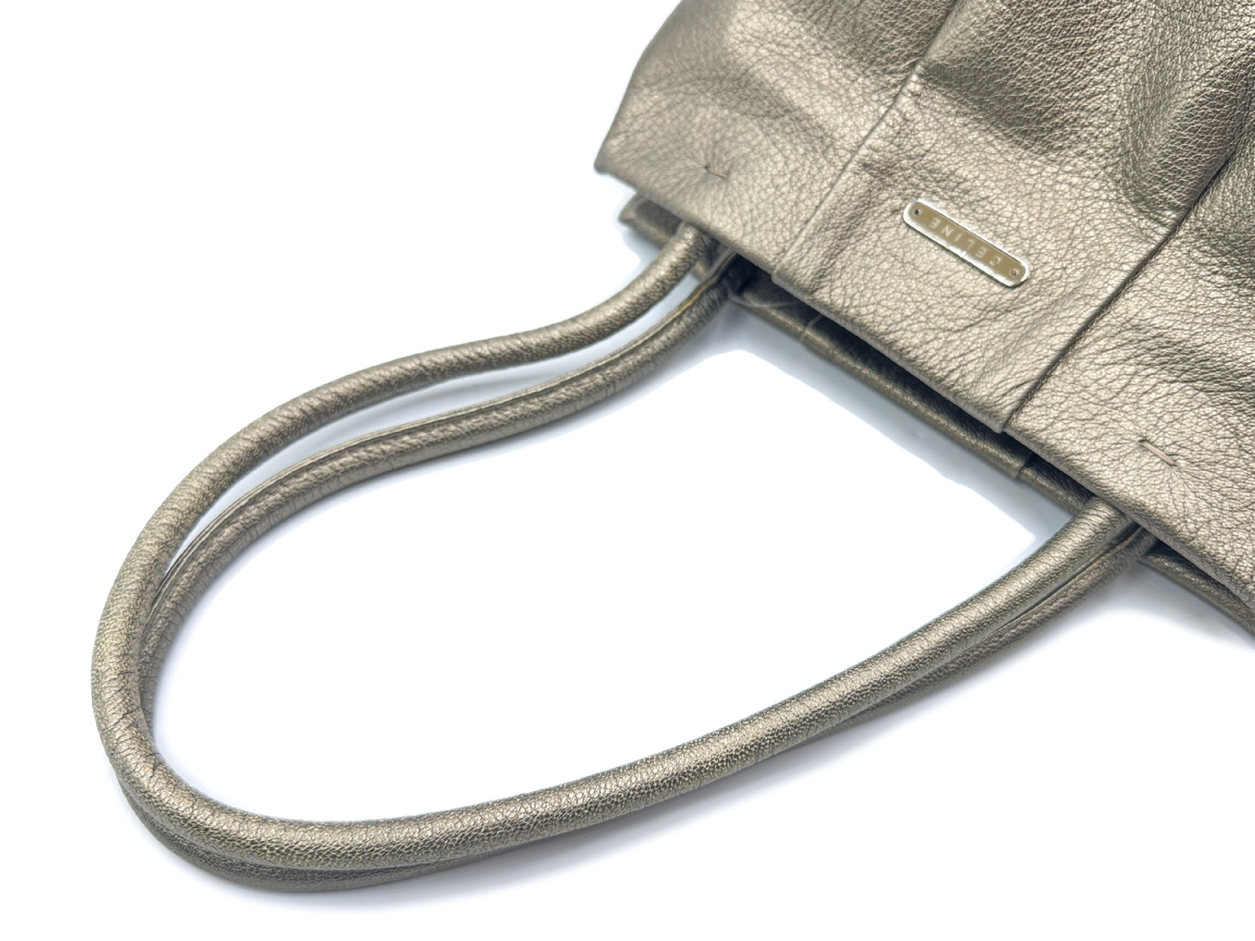 Silver Triomphe Leather Tote Bag — view 3
