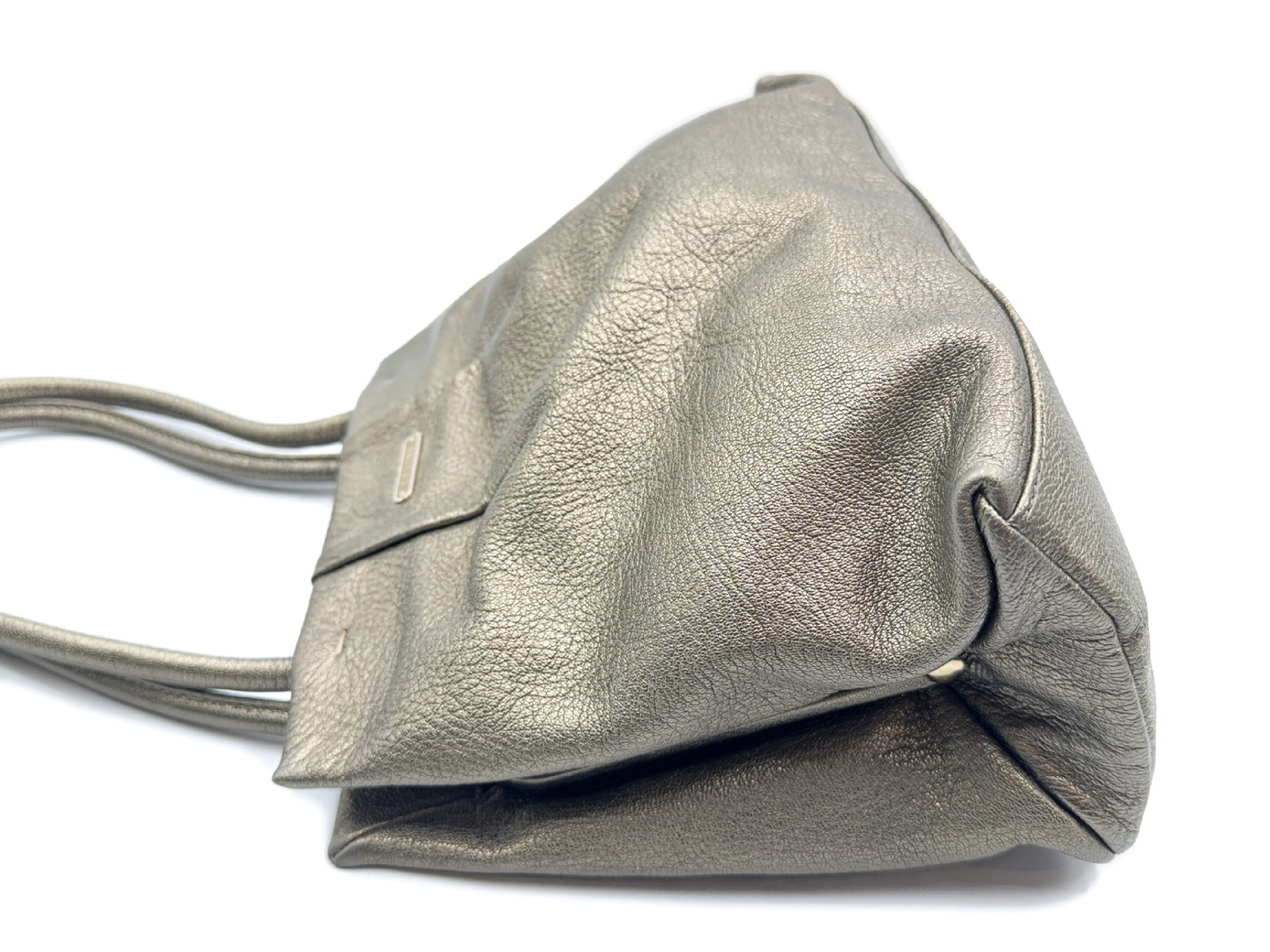 Silver Triomphe Leather Tote Bag — view 4