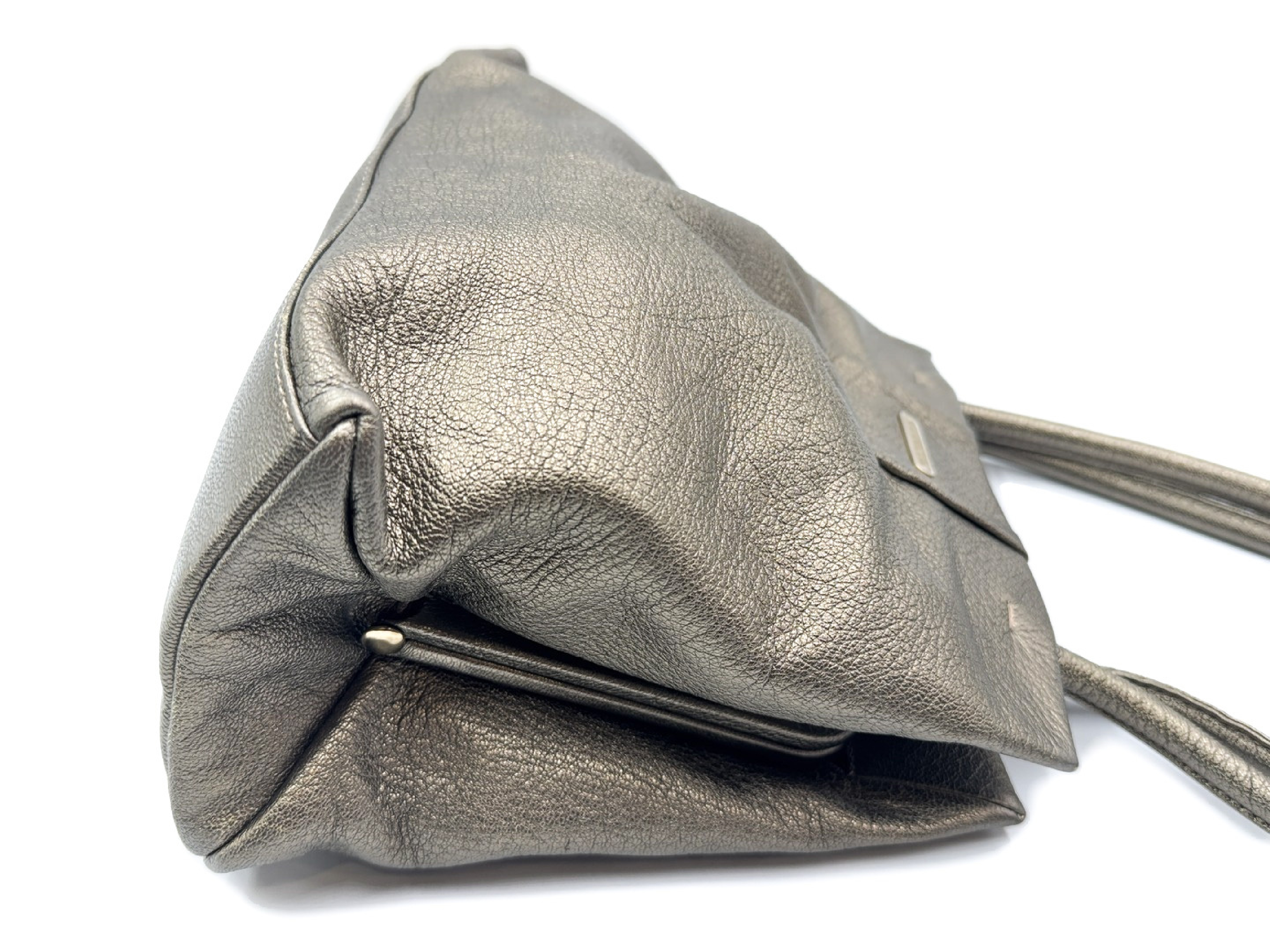 Silver Triomphe Leather Tote Bag — view 5