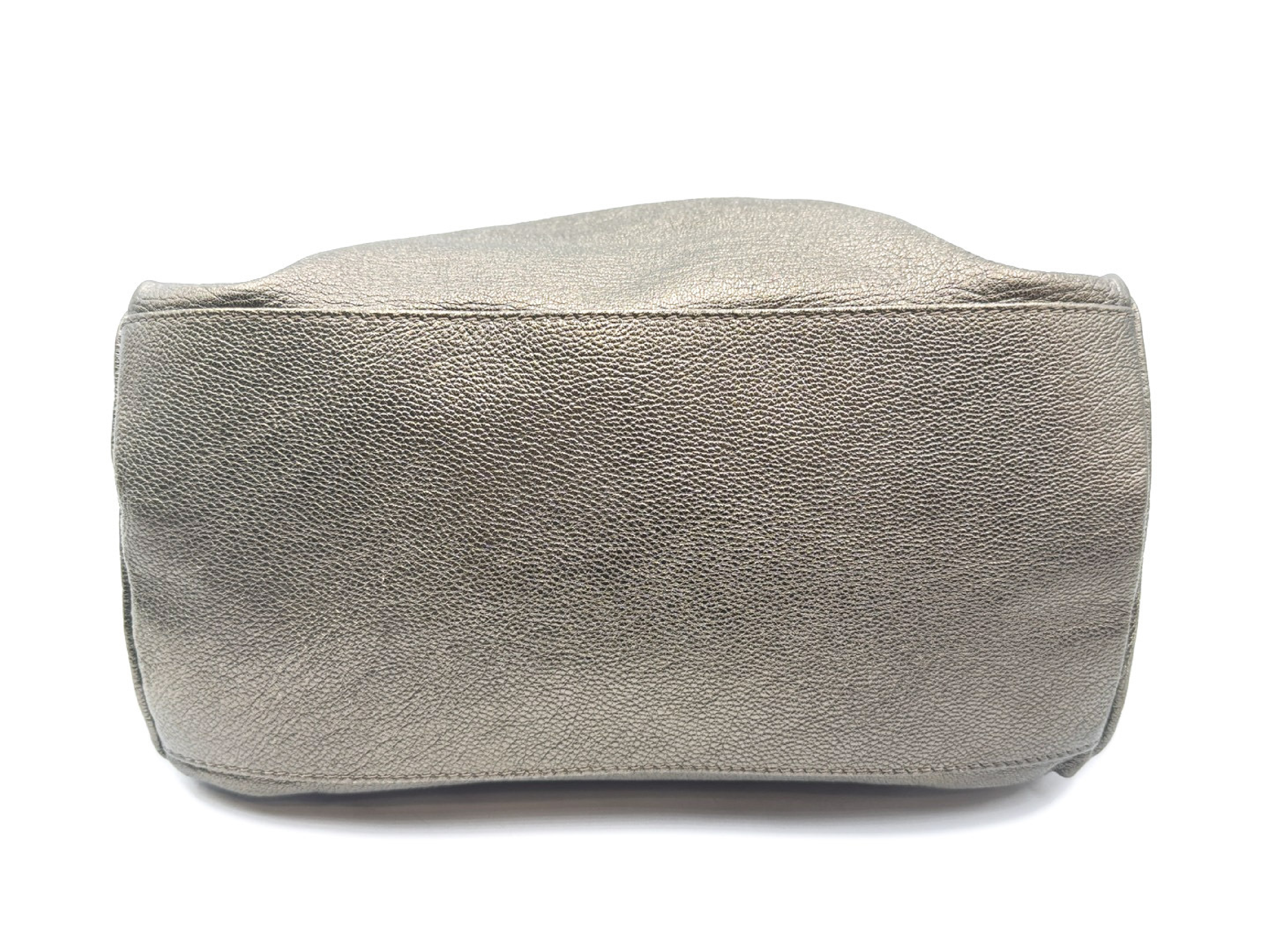 Silver Triomphe Leather Tote Bag — view 8