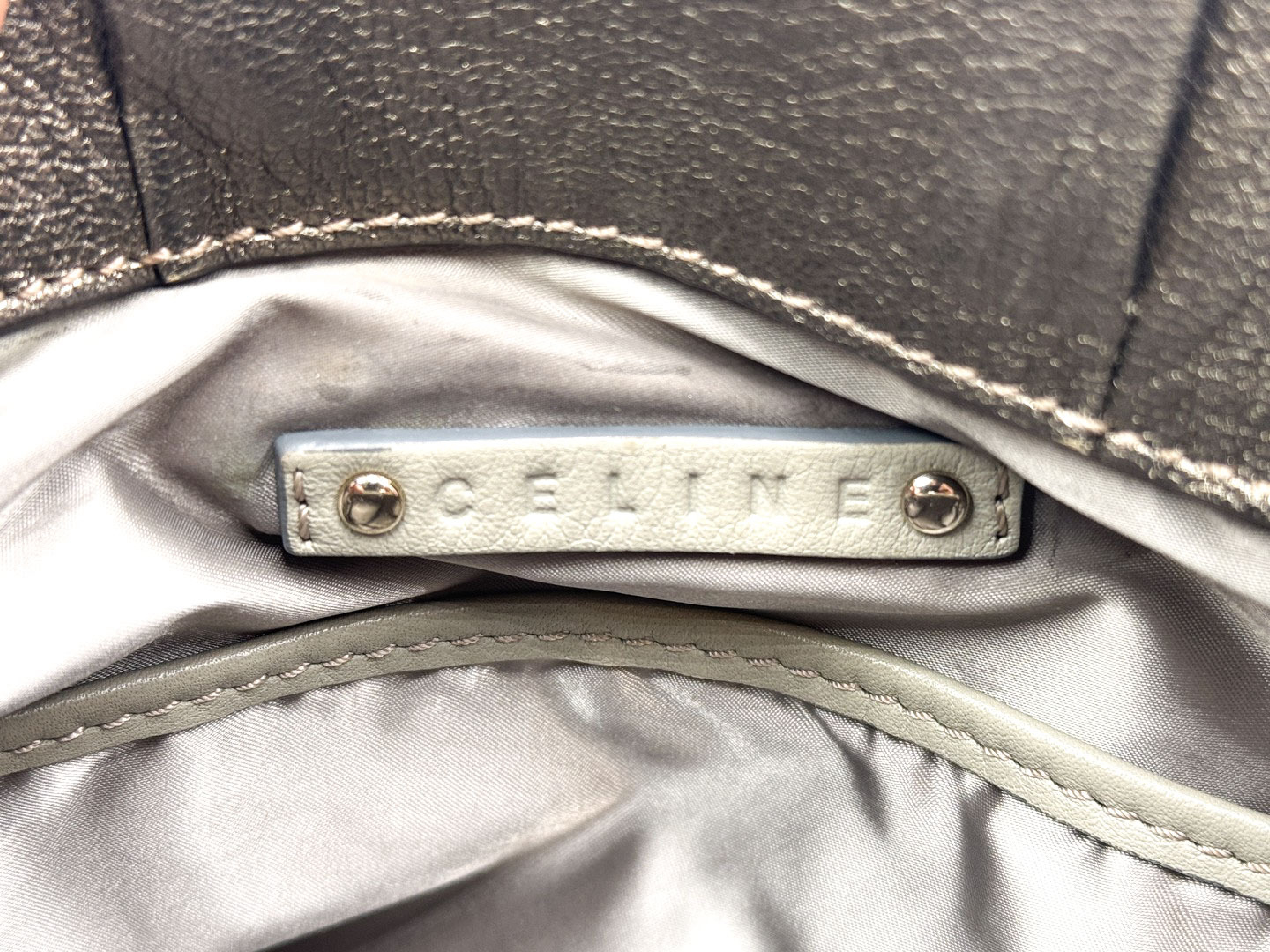 Silver Triomphe Leather Tote Bag — view 10