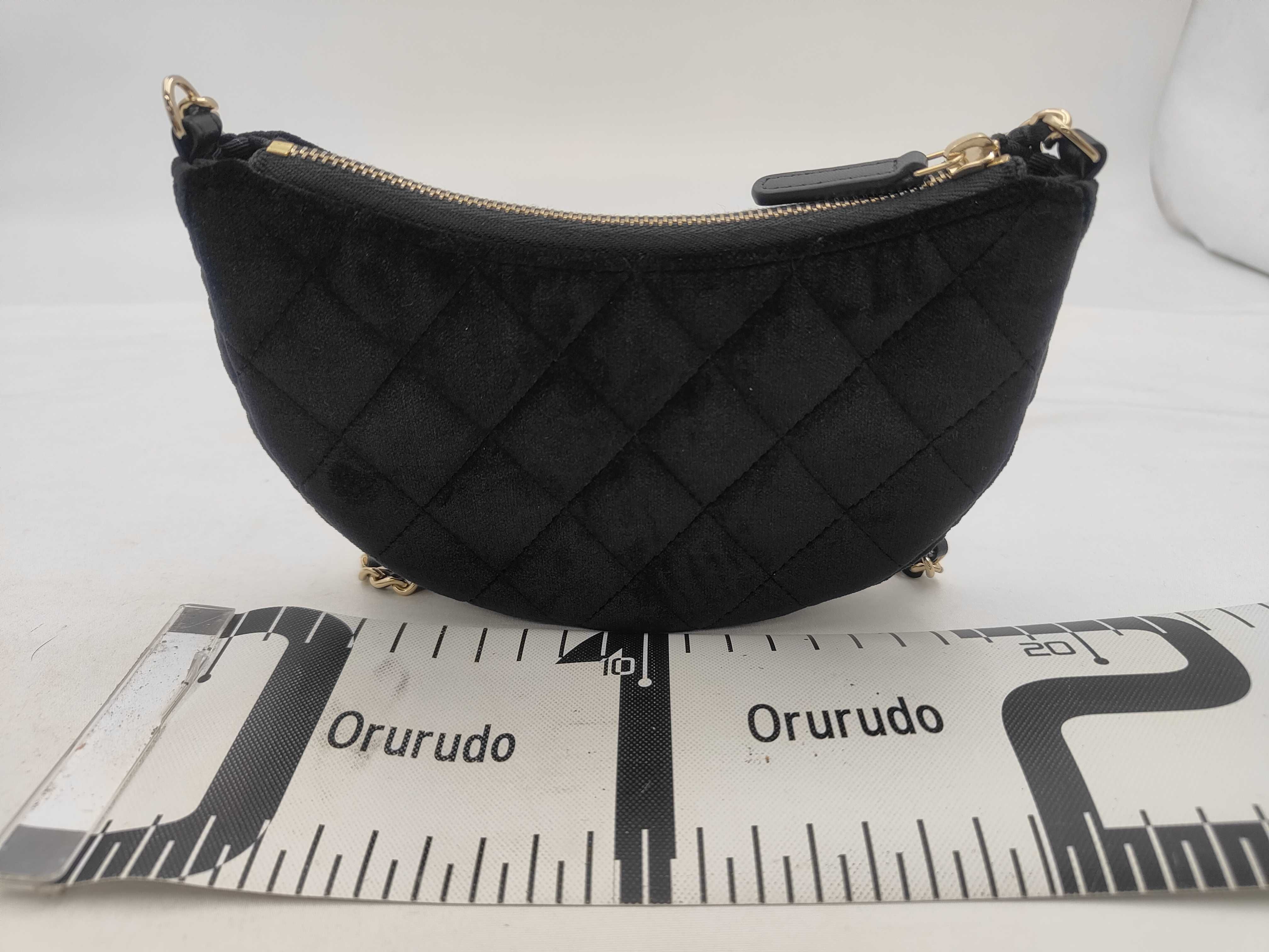 2024 Year Gift Half Moon Velour Black Random Serial Chain Shoulder Bag — view 2