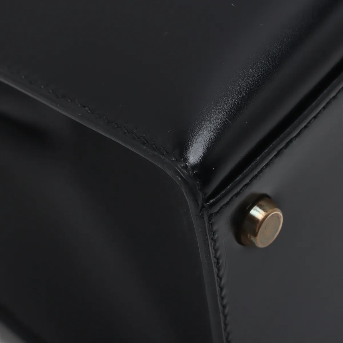 [Individually wrapped] Hermes Kelly 32 Serie Box Calf Black Gold Hardware R:1988 — view 12