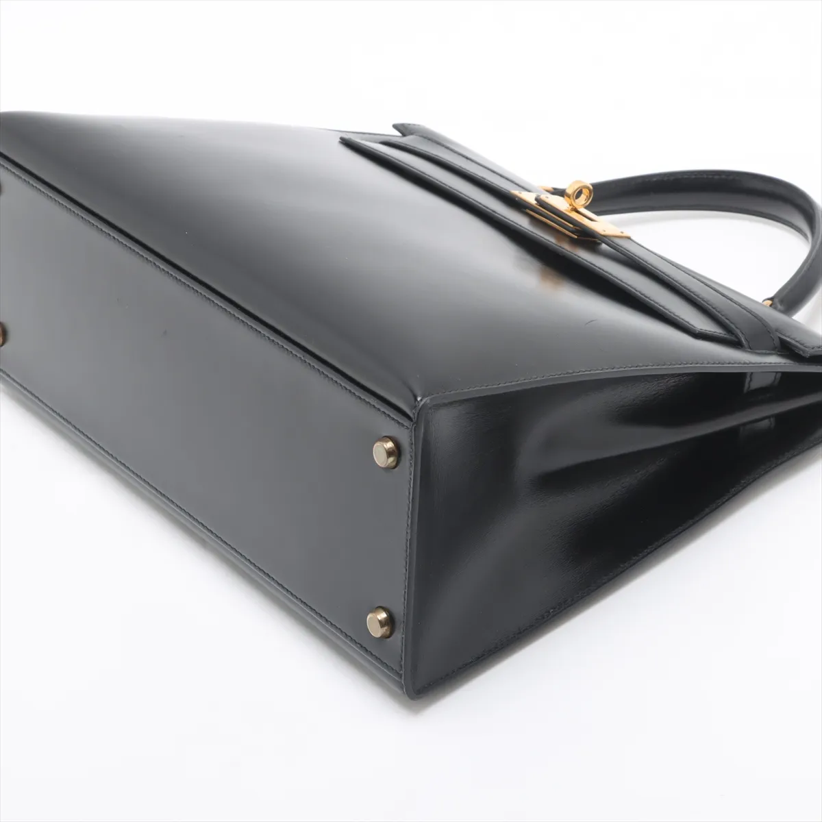 [Individually wrapped] Hermes Kelly 32 Serie Box Calf Black Gold Hardware R:1988 — view 3
