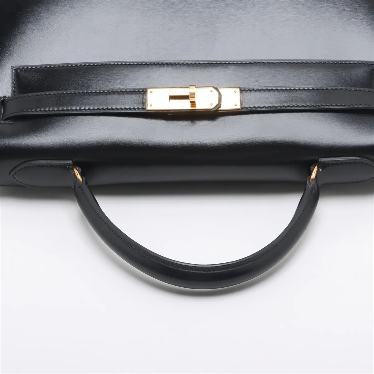[Individually wrapped] Hermes Kelly 32 Serie Box Calf Black Gold Hardware R:1988 — view 5