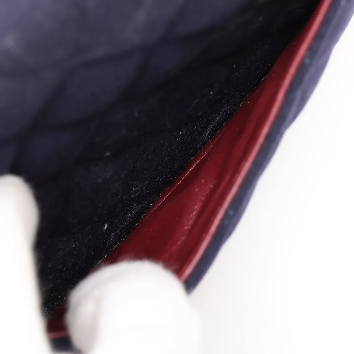 Mini Matelassé 20 Cotton x Leather Single Flap Single Chain Bag Navy x Red Gold Hardware 26225499 (Serial Number in the 26s) Aftermarket Parts Included A69900 — view 9