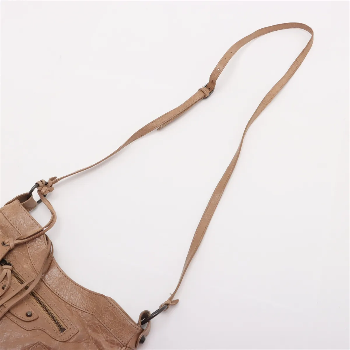 The Hip Leather Shoulder Bag Beige 242803 with Mirror — view 5