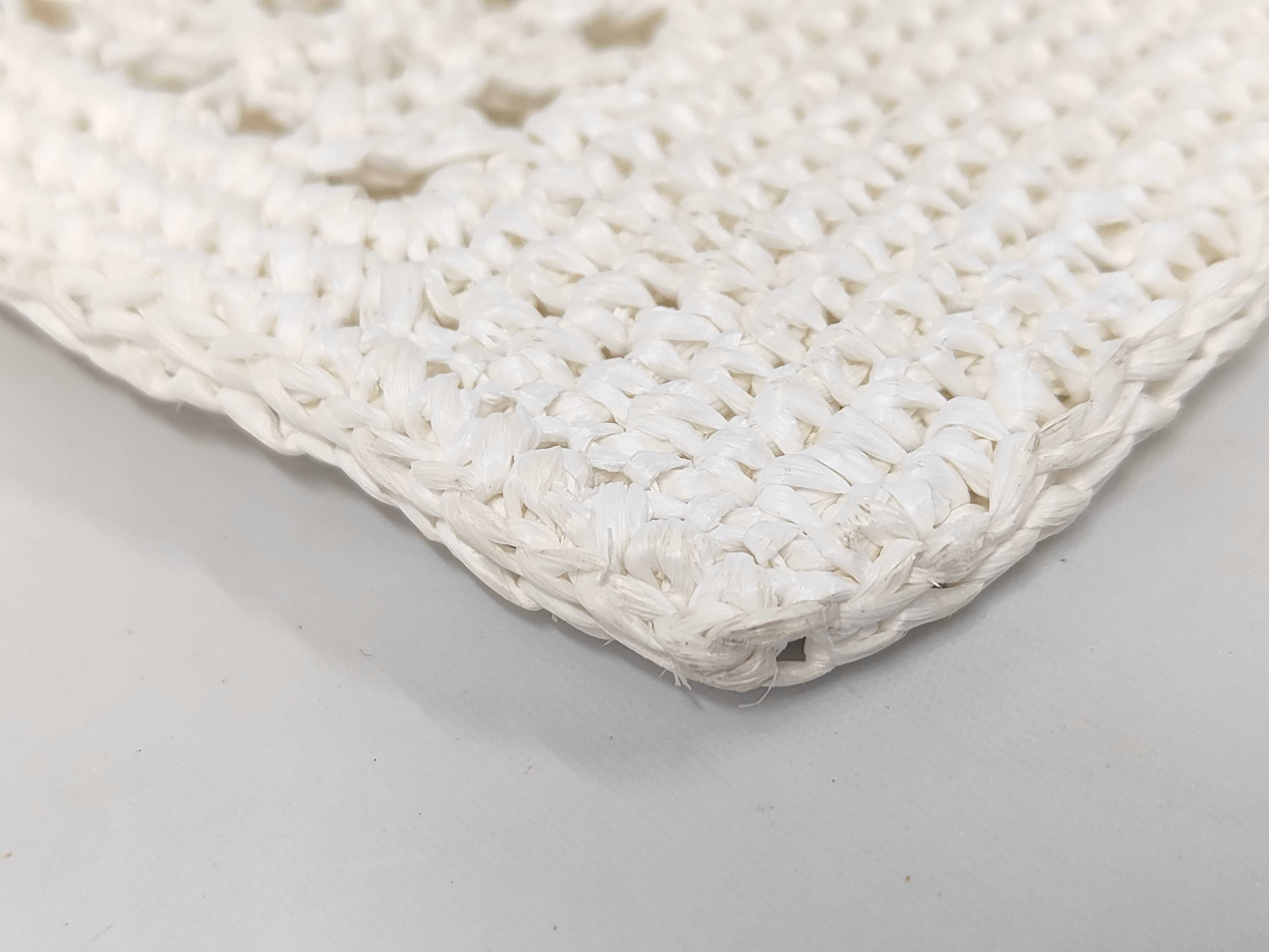Woven Fabric Mini Bag White Pouch — view 3
