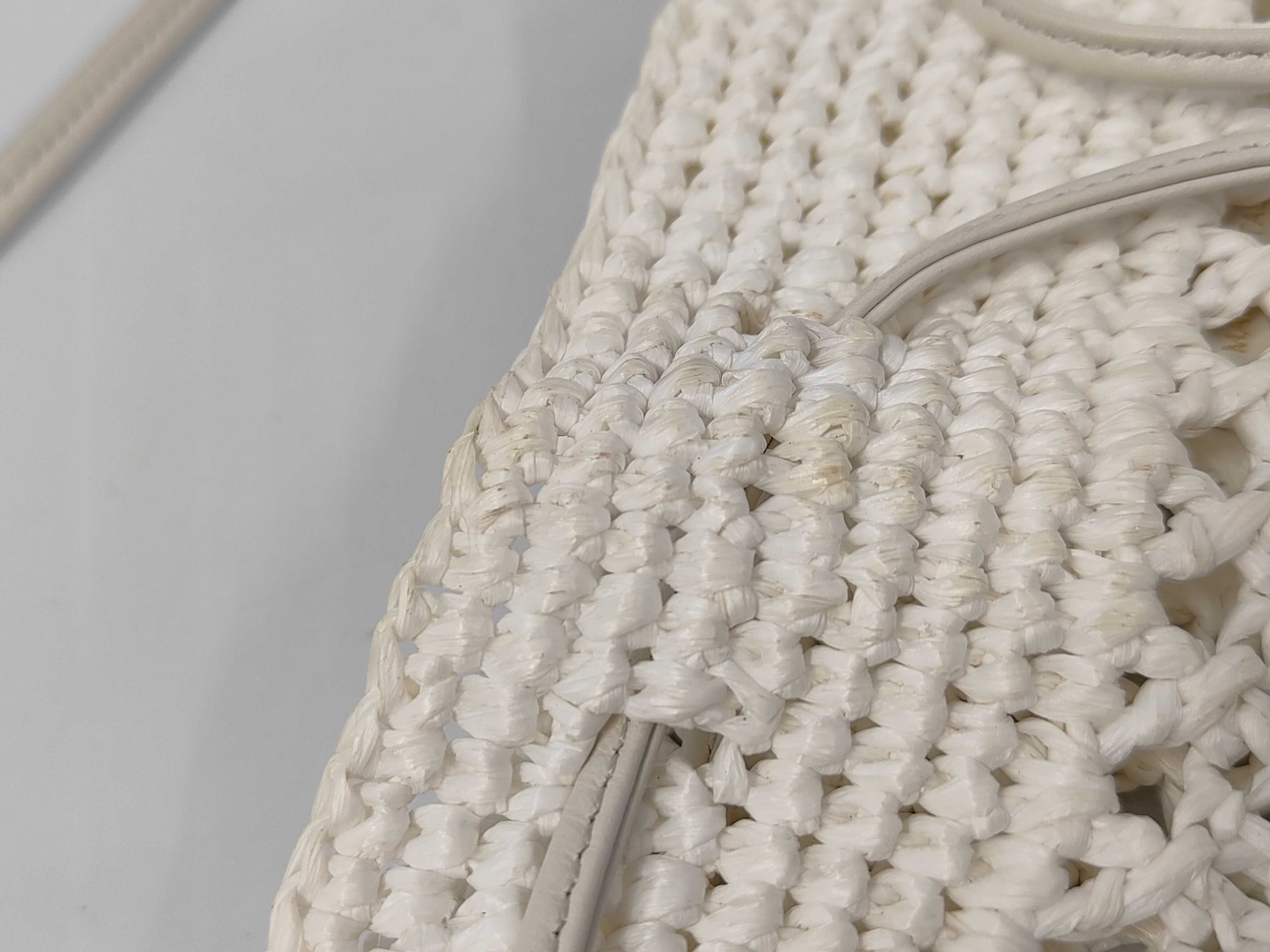 Woven Fabric Mini Bag White Pouch — view 9