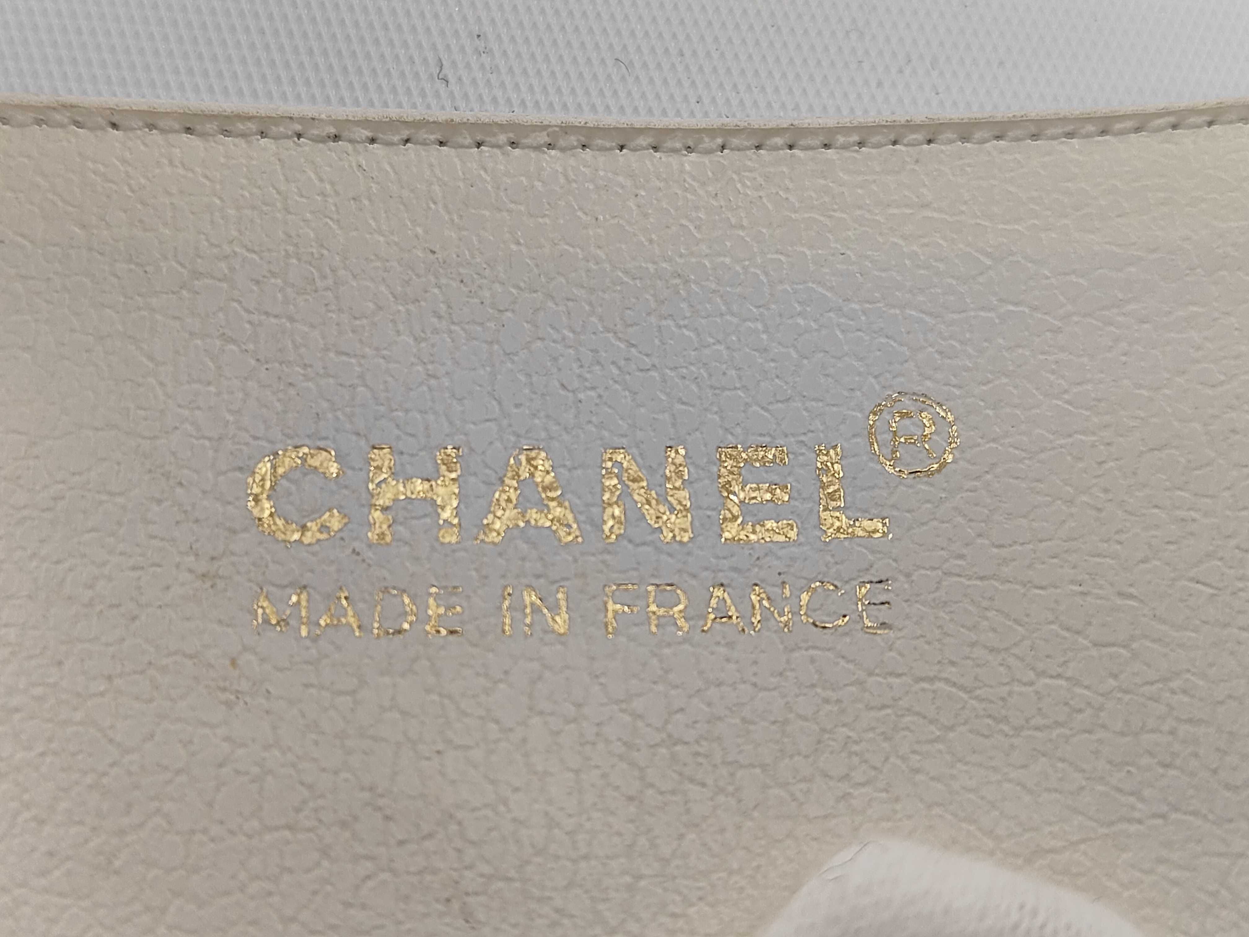 White Leather Belt with Coco Logo — view 5
