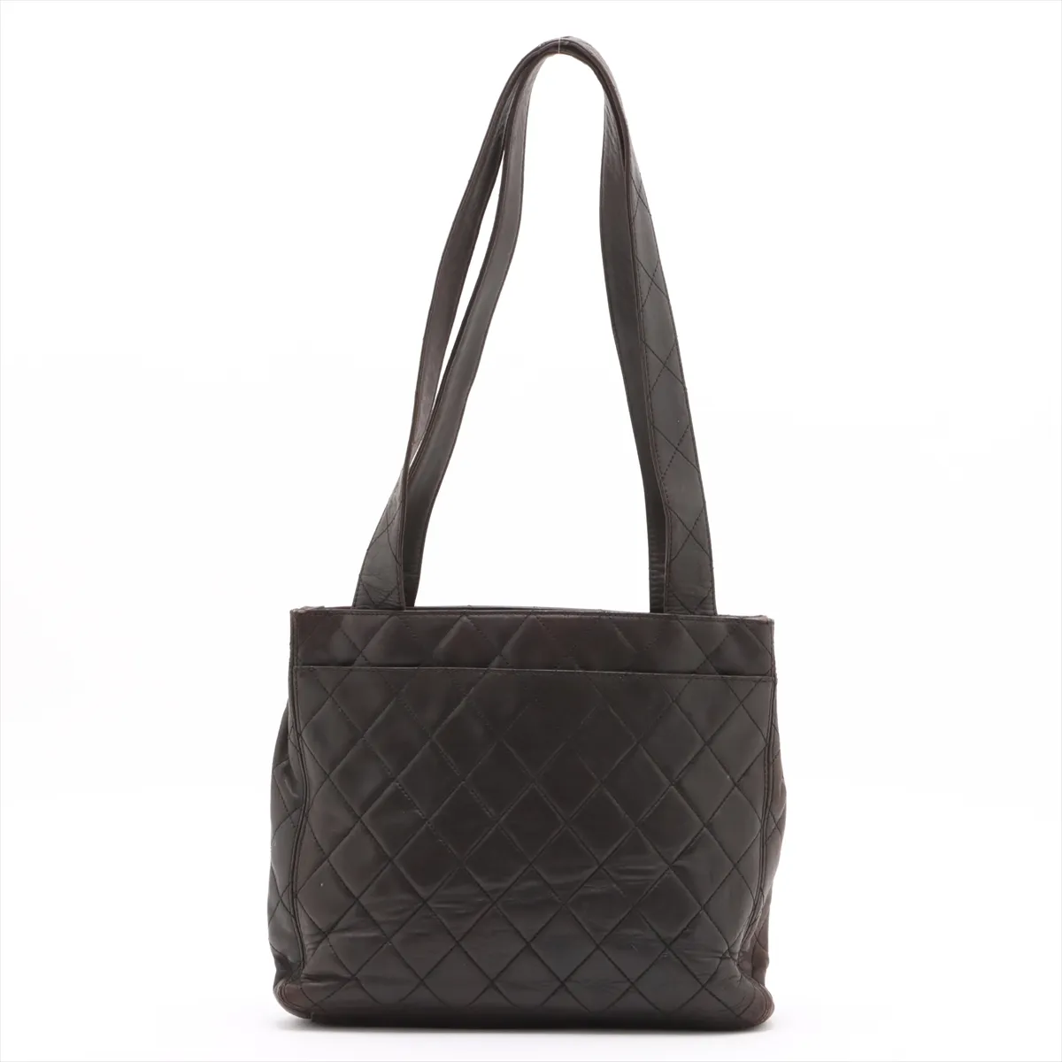 Matelasse Lambskin Tote Bag Brown Gold Hardware 4274520 No. 4 — view 2