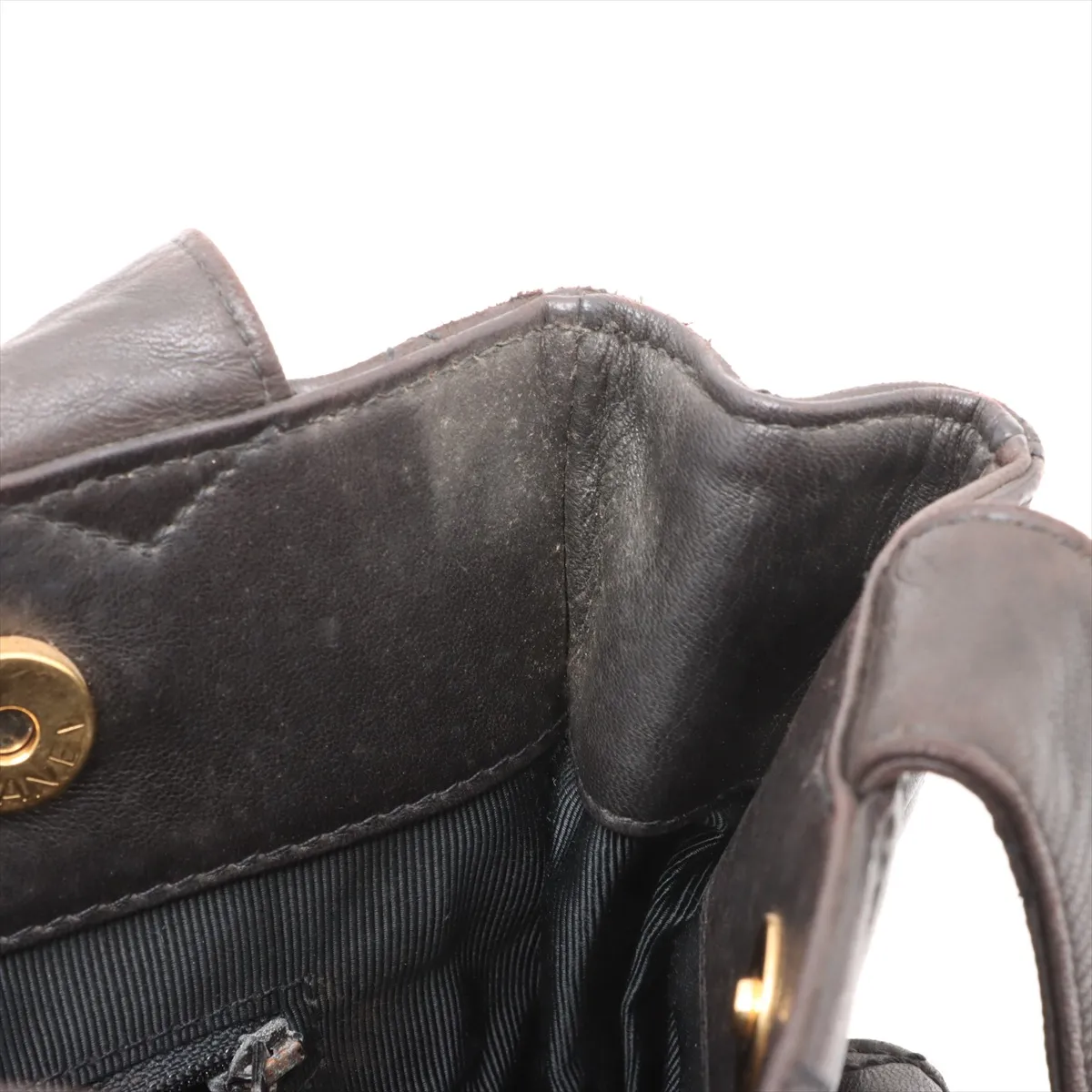 Matelasse Lambskin Tote Bag Brown Gold Hardware 4274520 No. 4 — view 13