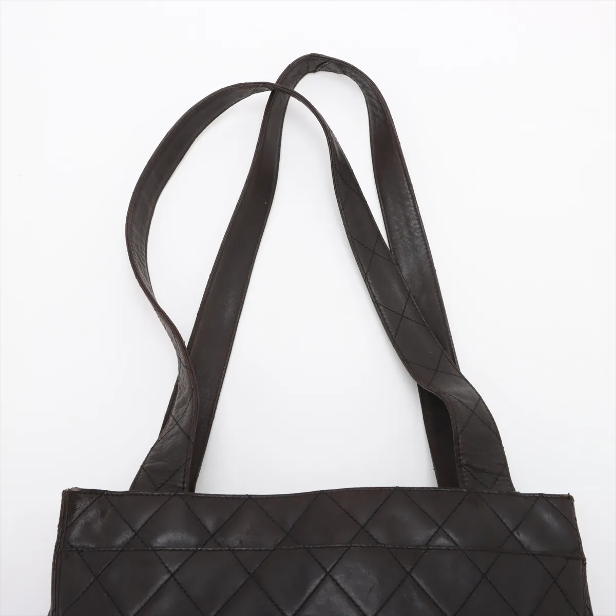 Matelasse Lambskin Tote Bag Brown Gold Hardware 4274520 No. 4 — view 6