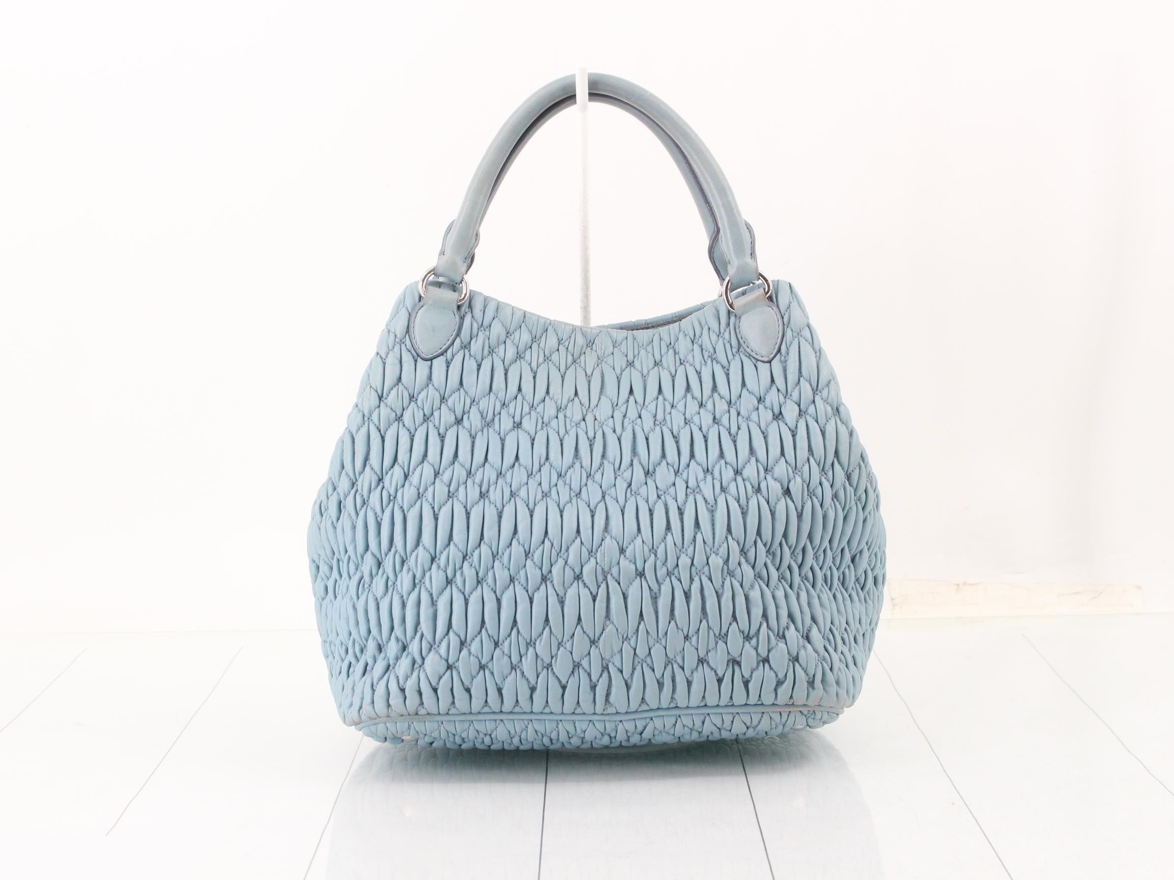 Matelassé (Bag) - 2-Way Bag with Long Strap, Bijou, Blue — view 2