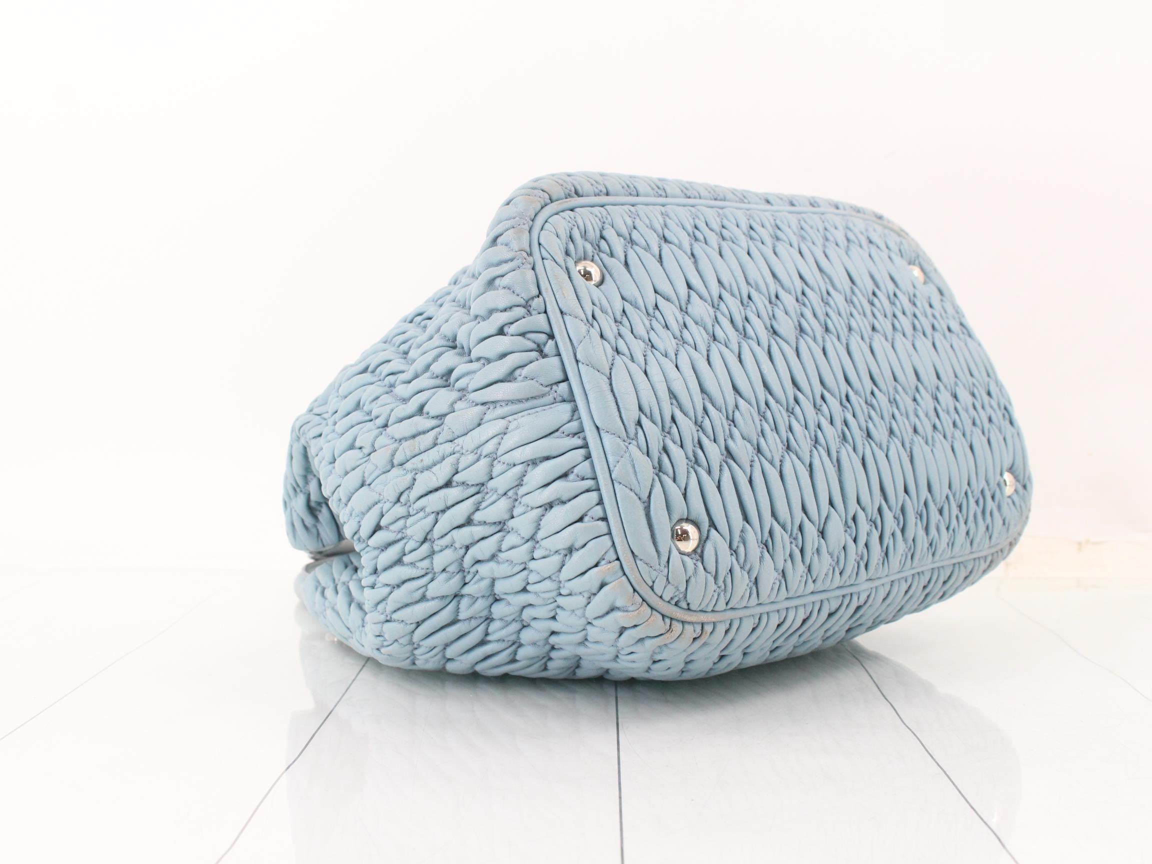 Matelassé (Bag) - 2-Way Bag with Long Strap, Bijou, Blue — view 5