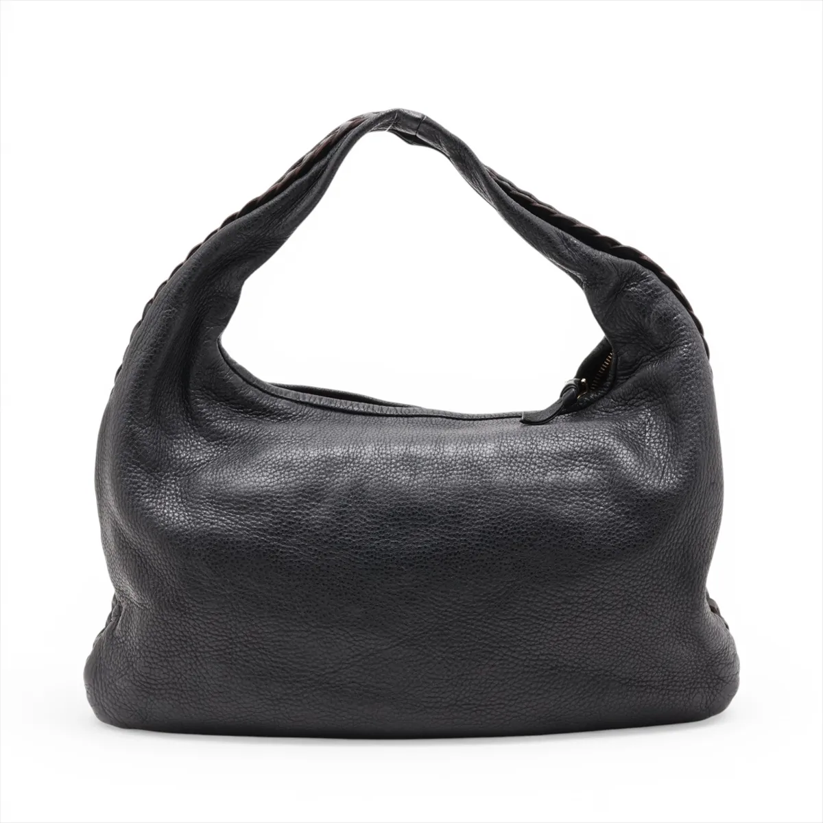 Hobo Leather Shoulder Bag, Black — view 2