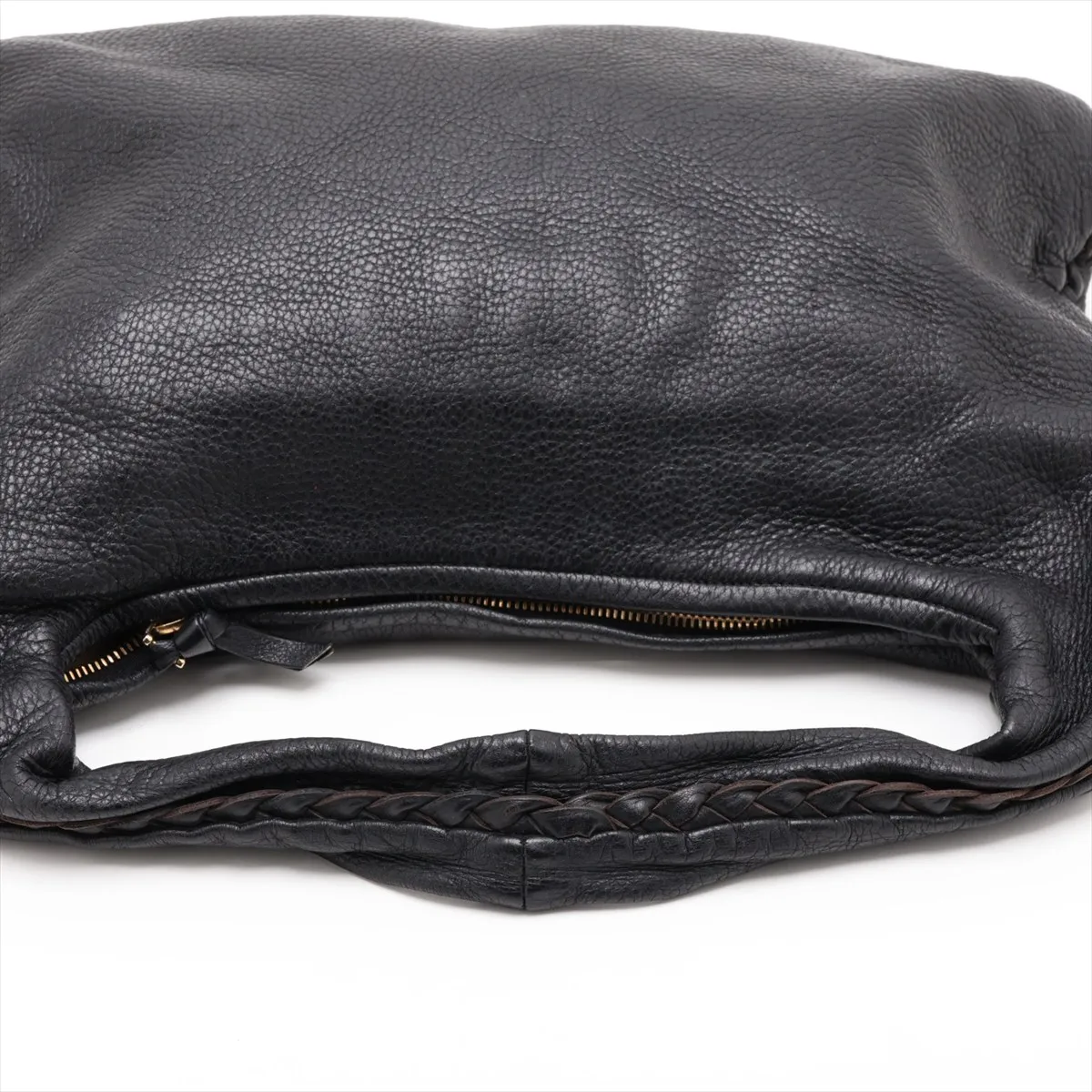 Hobo Leather Shoulder Bag, Black — view 5