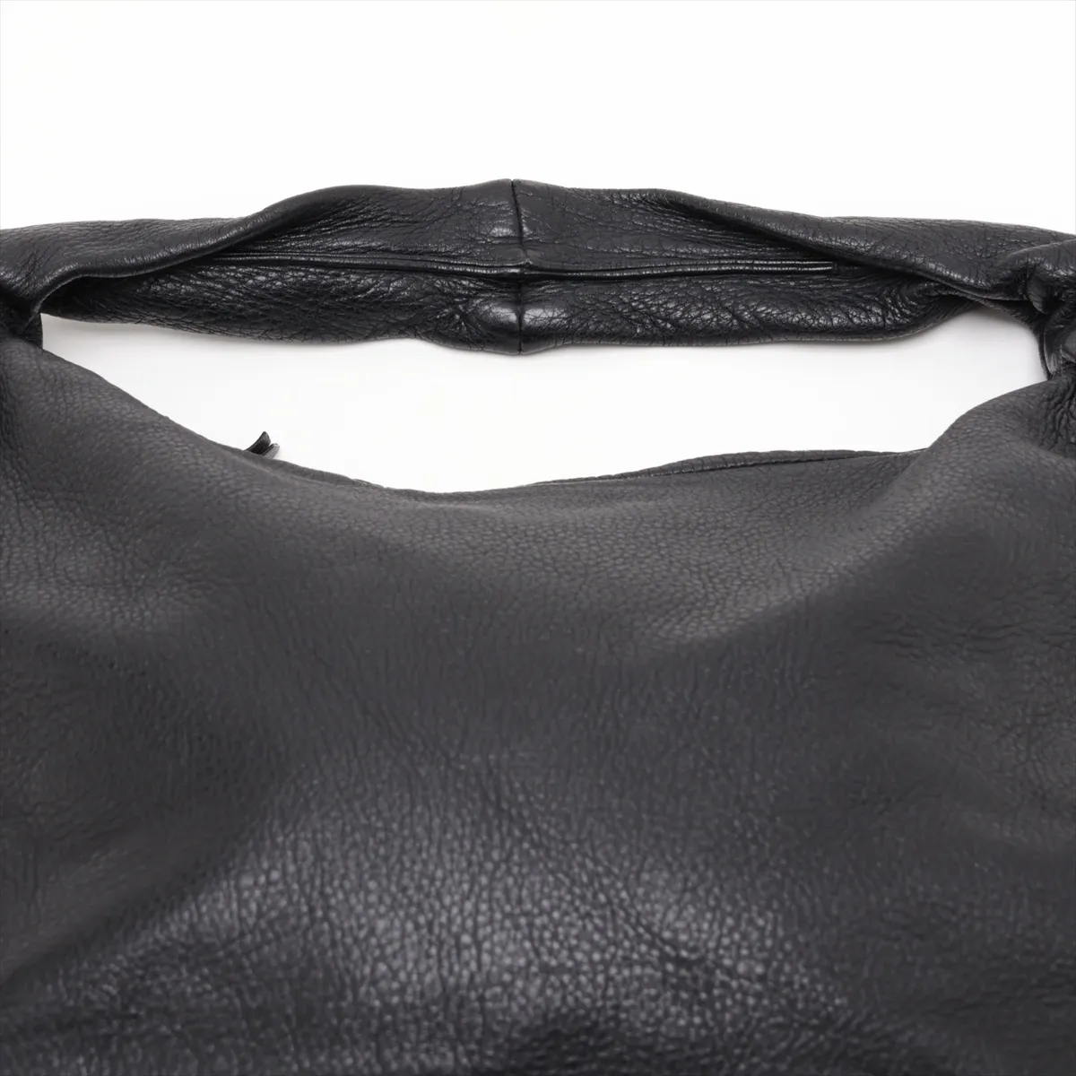 Hobo Leather Shoulder Bag, Black — view 6