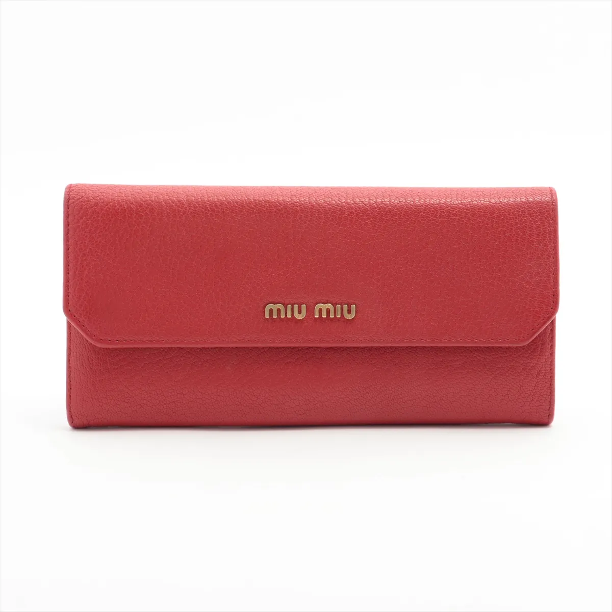 Madras Logo 5MH379 Leather Long Wallet Red