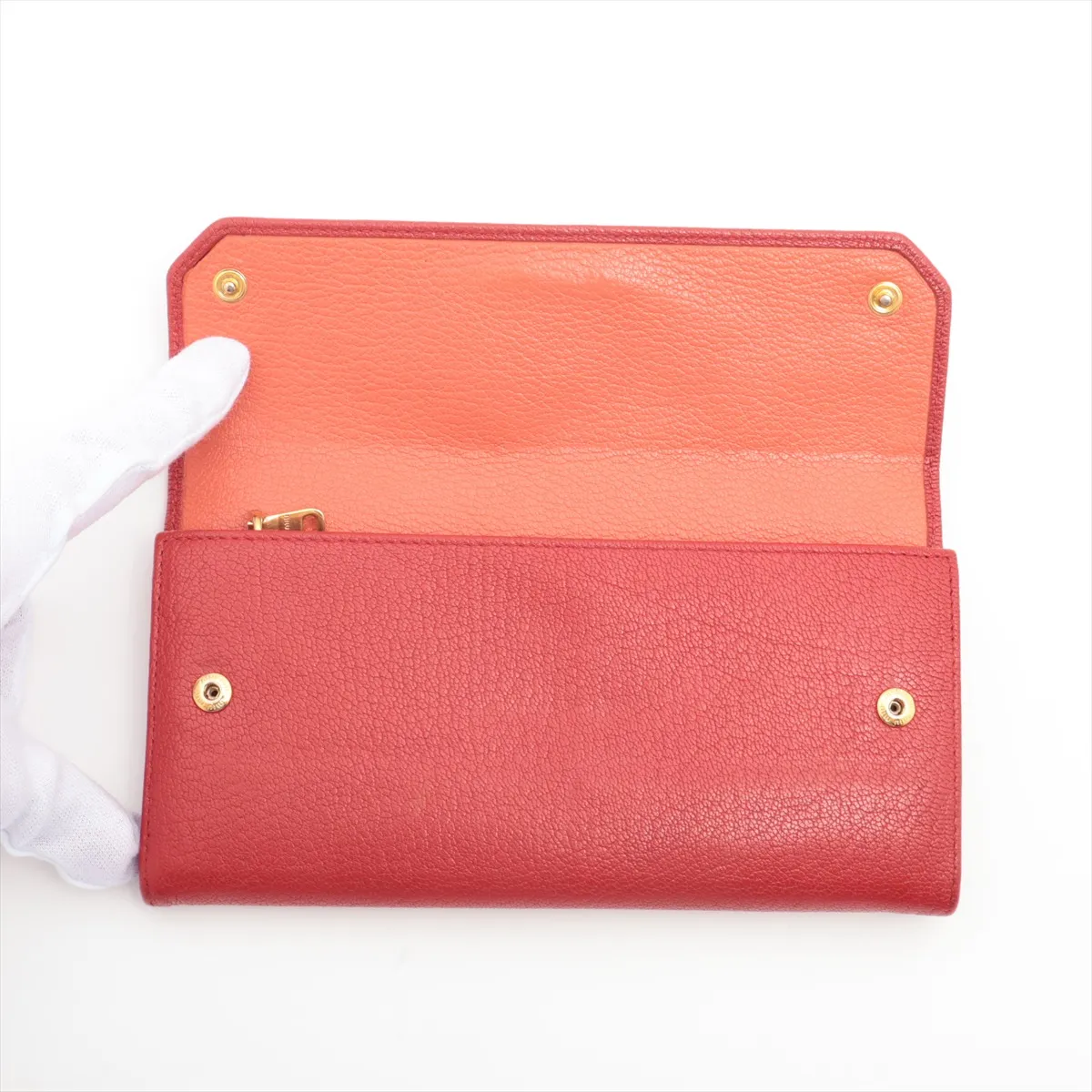 Madras Logo 5MH379 Leather Long Wallet Red — view 3