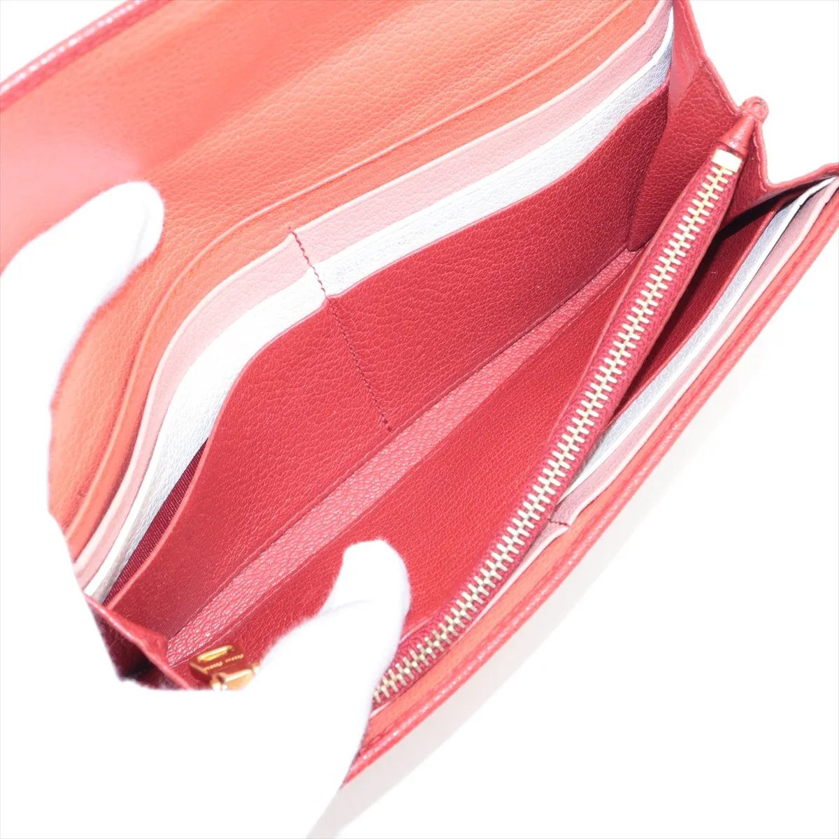 Madras Logo 5MH379 Leather Long Wallet Red — view 5