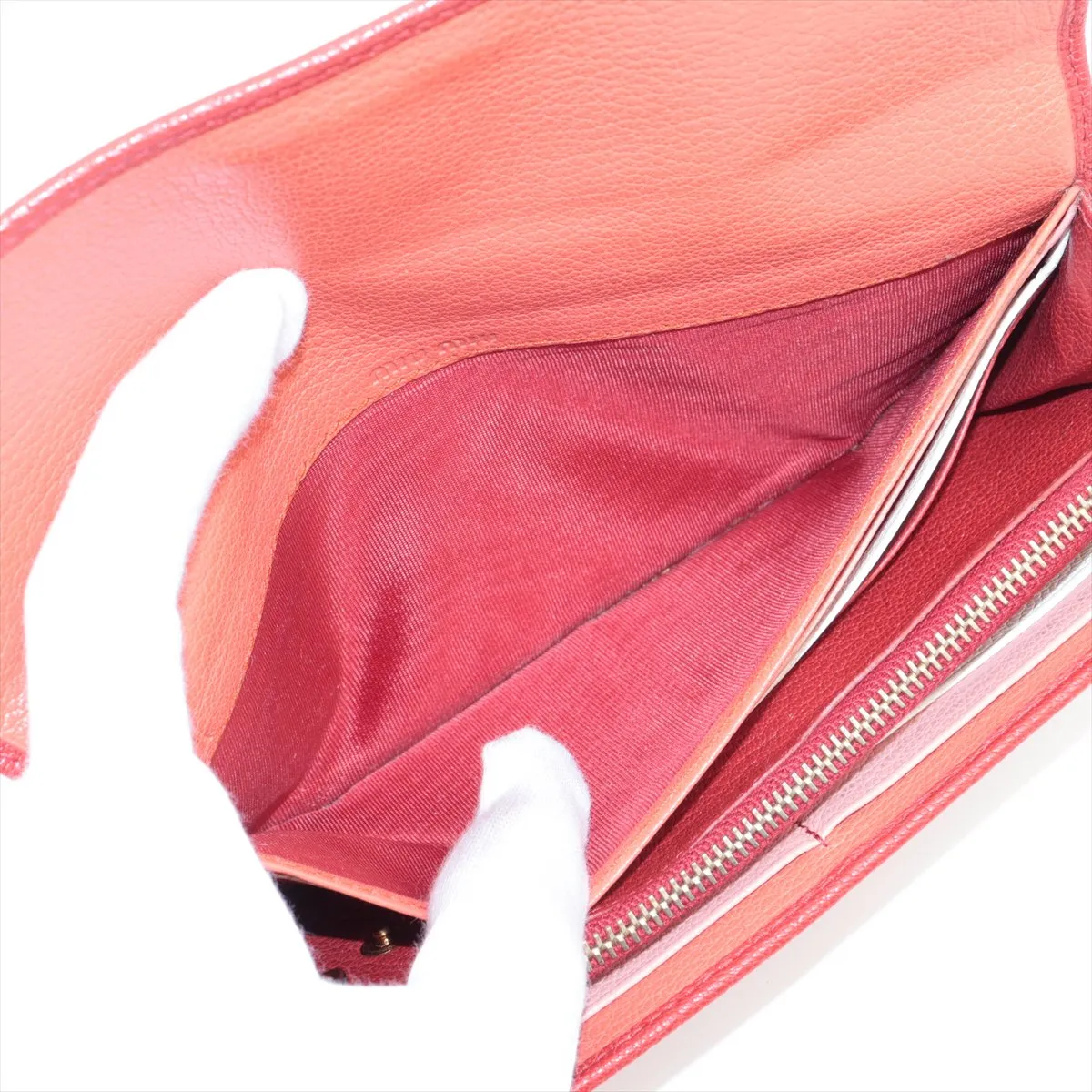 Madras Logo 5MH379 Leather Long Wallet Red — view 6